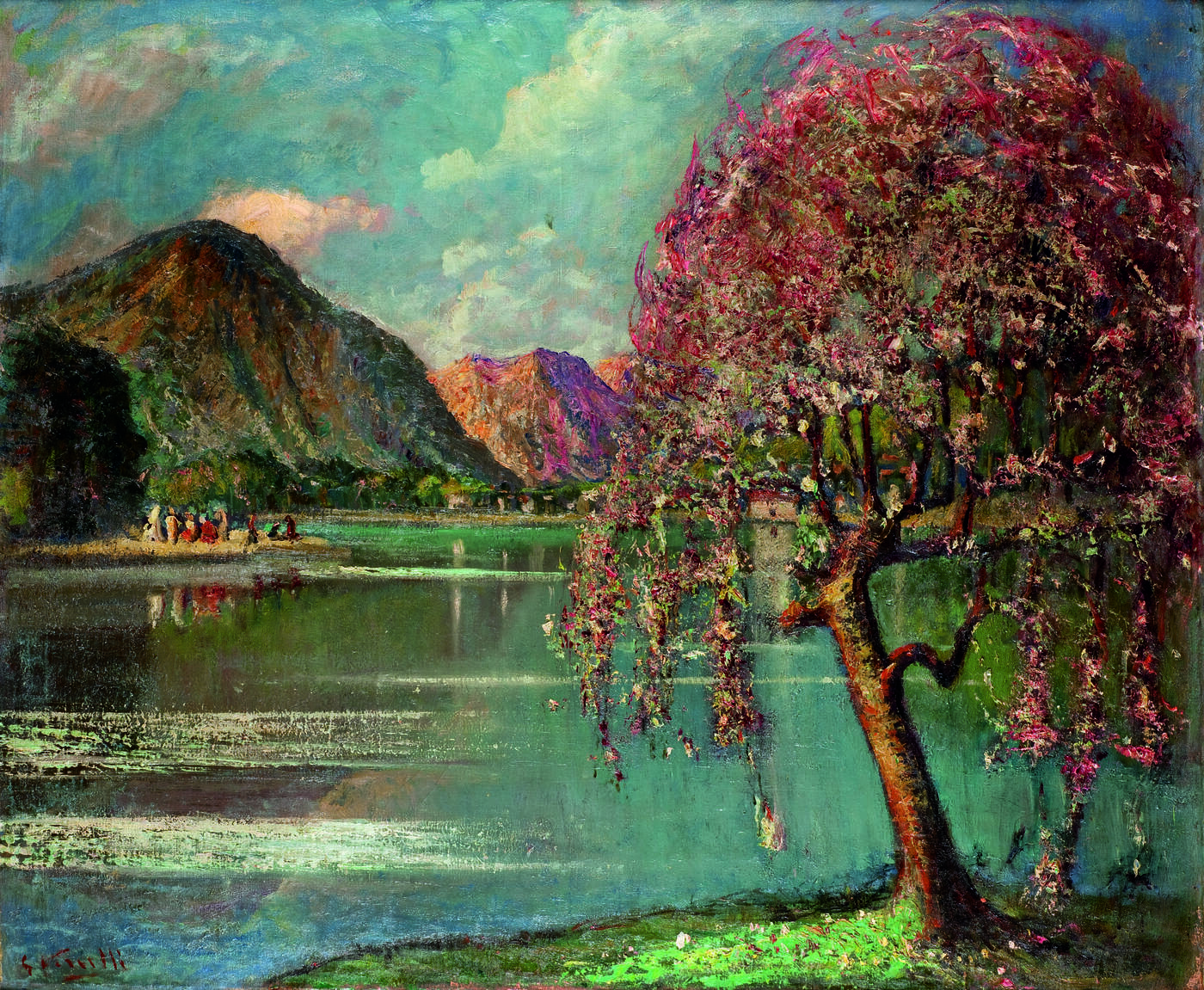 GIULIO ROMANO VERCELLI - 'Scorcio del lago d'Orta'
