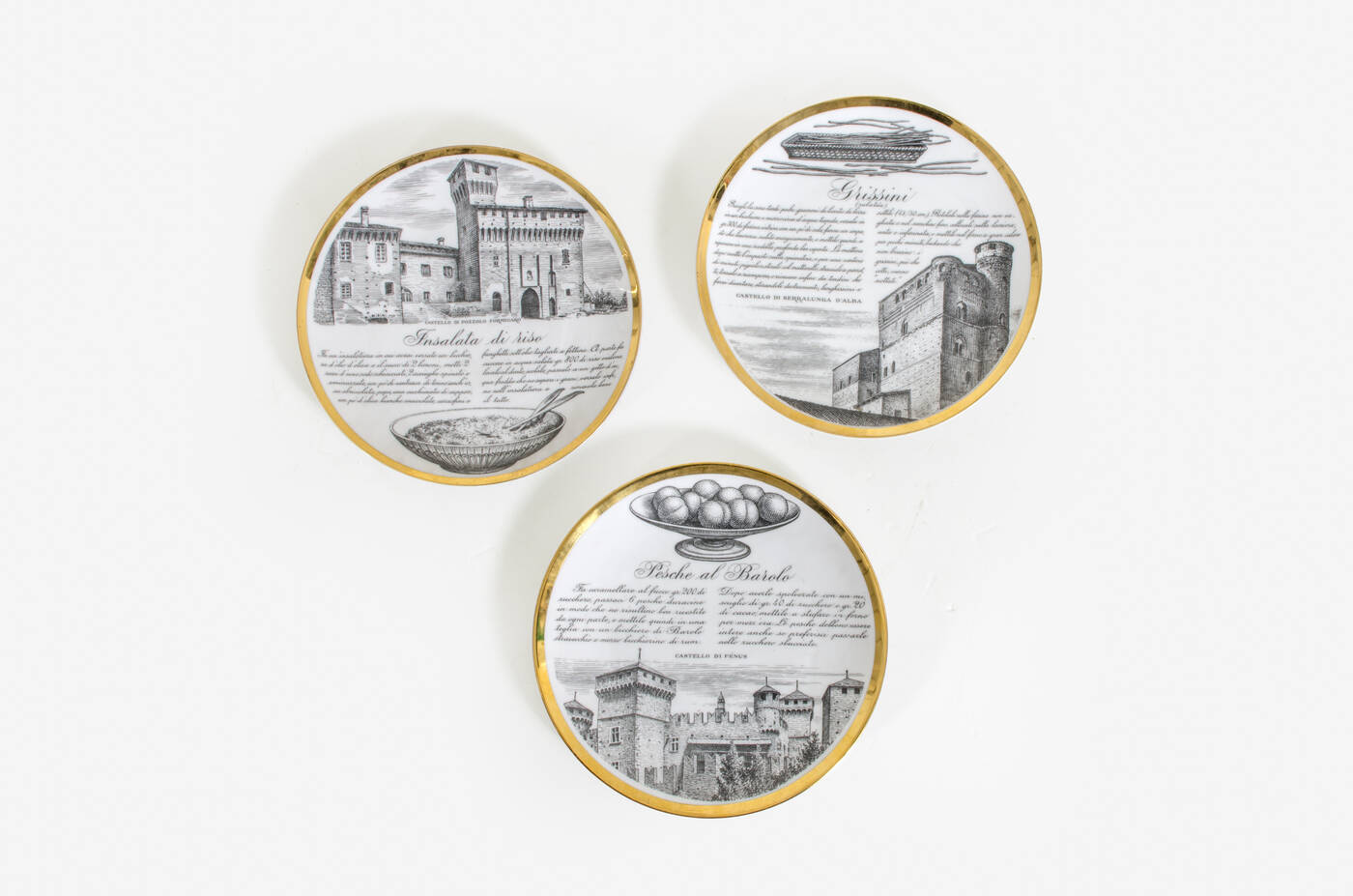 PIERO FORNASETTI - Tre piatti della serie SpecialitàTorinesi