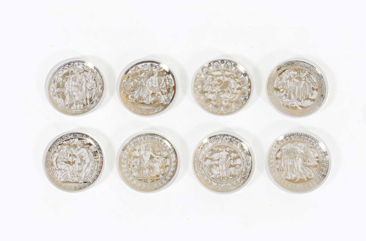 PIERO FORNASETTI - Otto piattini della serie Mitologia