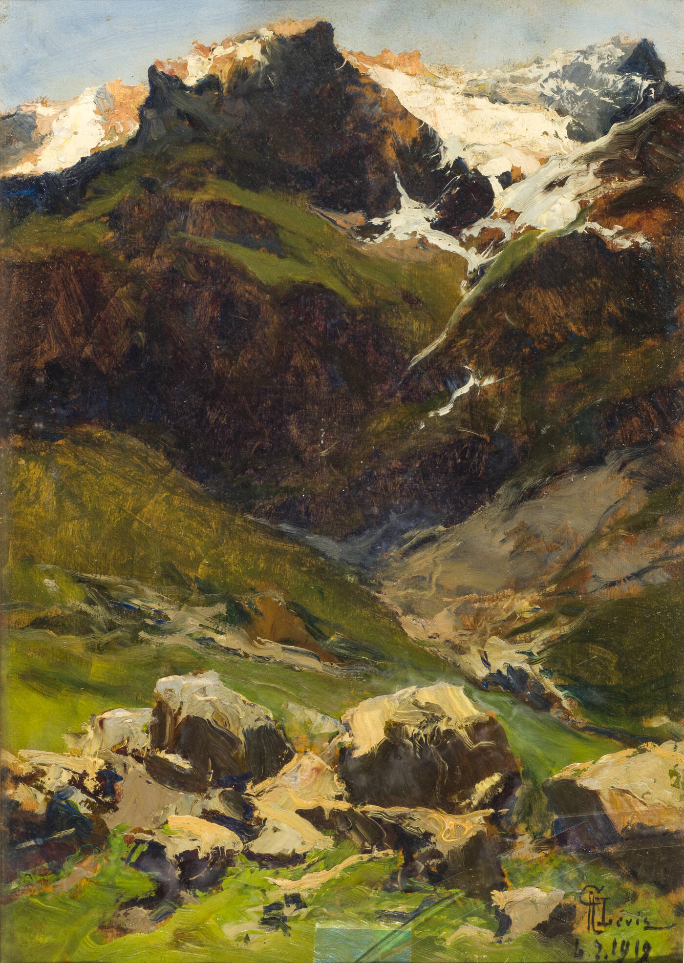 GIUSEPPE AUGUSTO LEVIS - 'Paesaggio' 6.2.1919