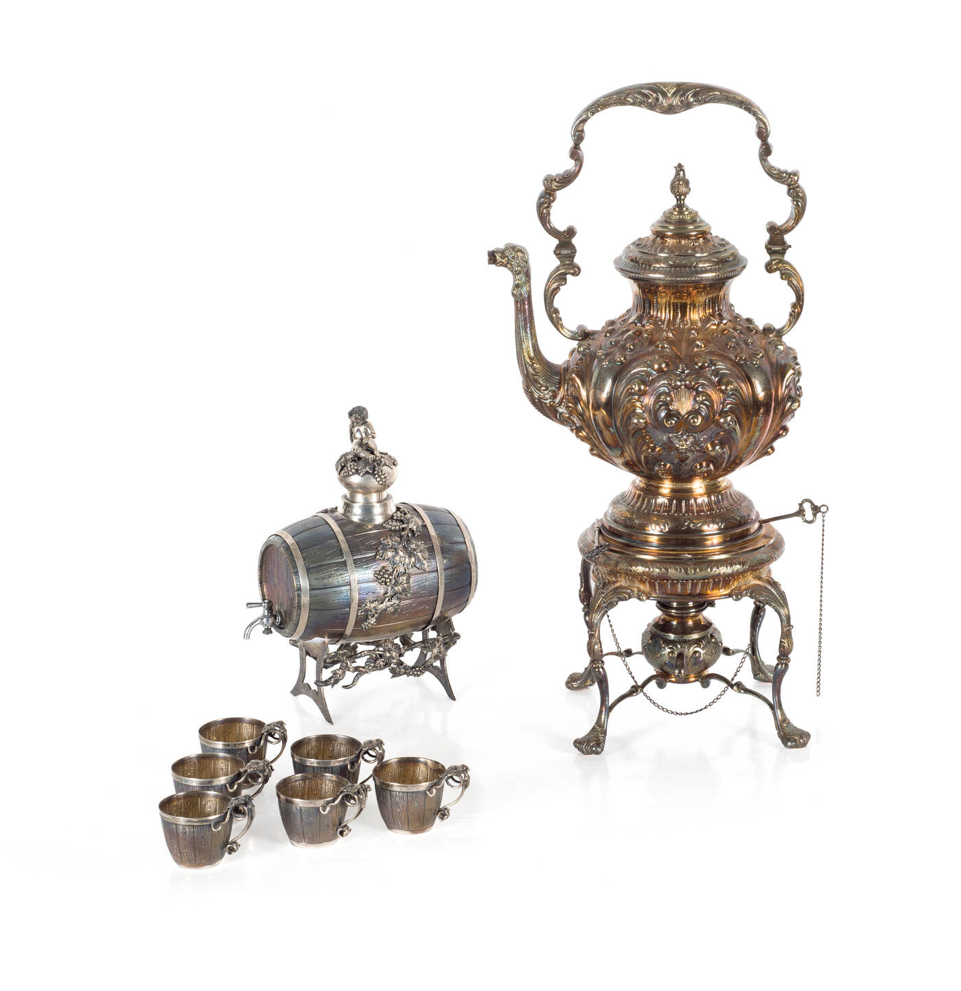 LOTTO DI OTTO OGGETTI IN ARGENTO