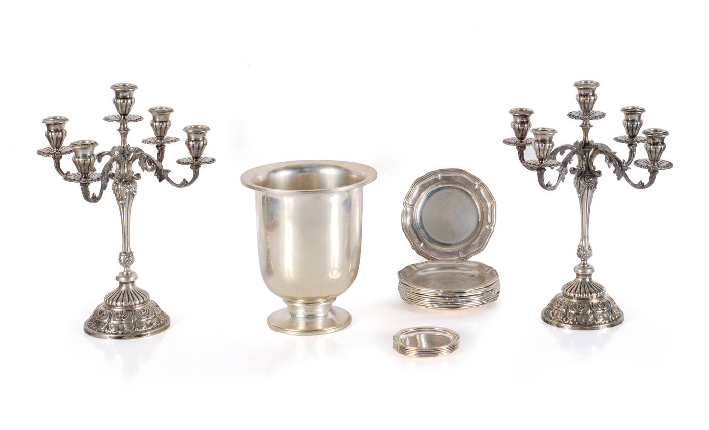 LOTTO DI 21 OGGETTI IN ARGENTO