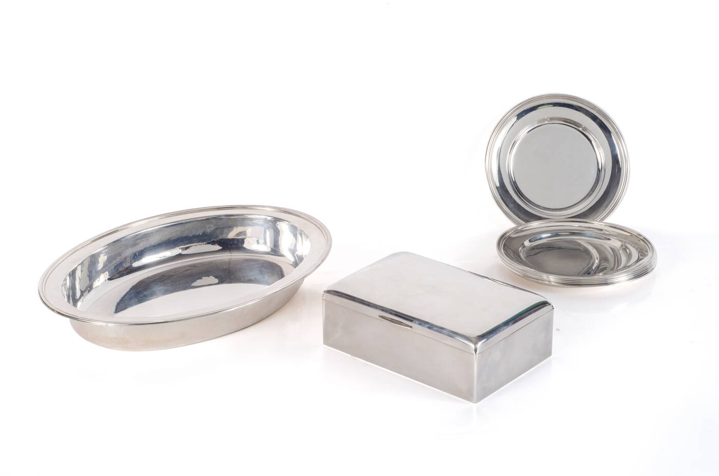 LOTTO DI SETTE OGGETTI IN ARGENTO