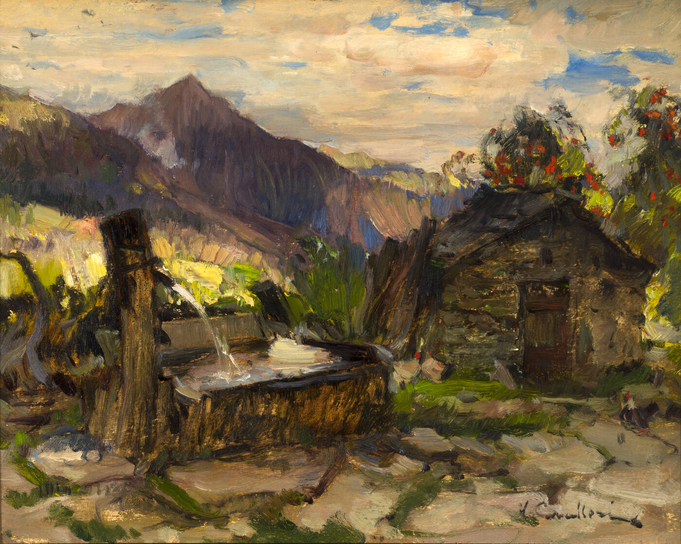 VITTORIO CAVALLERI - 'Baita e fontana'