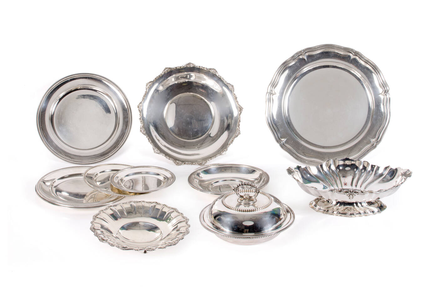 LOTTO DI UNDICI OGGETTI IN ARGENTO