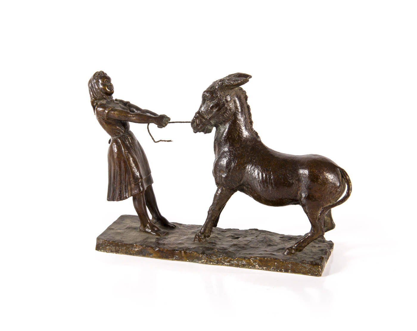 ETTORE TINTO - 'Bambina con asinello che si impunta'