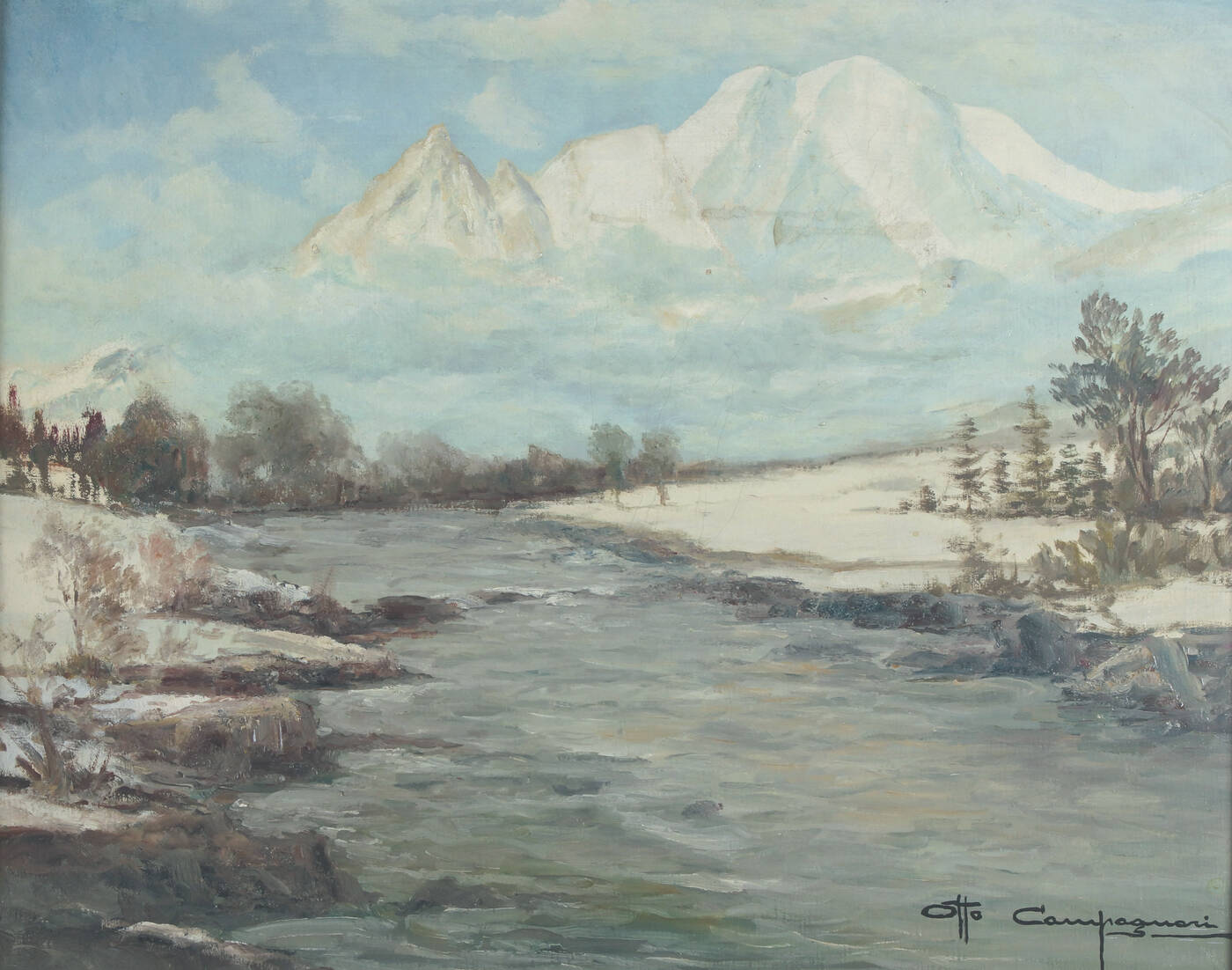 OTTORINO CAMPAGNARI - 'Monte Bianco dalla Val Ferret'