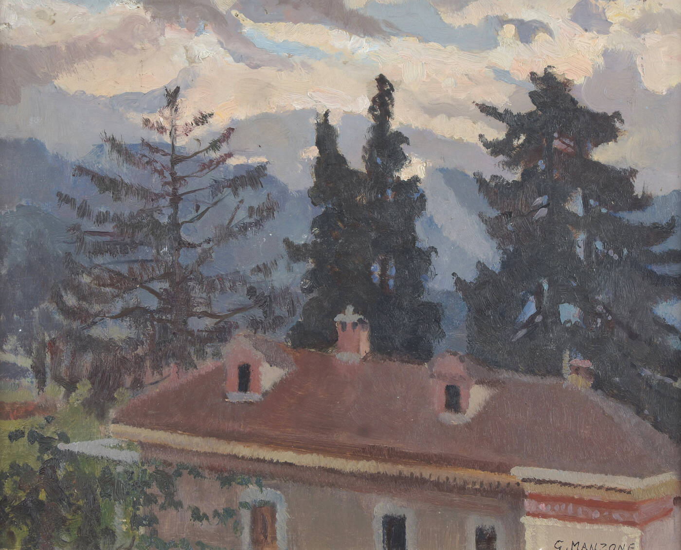 GIUSEPPE MANZONE - 'Paesaggio con casa'