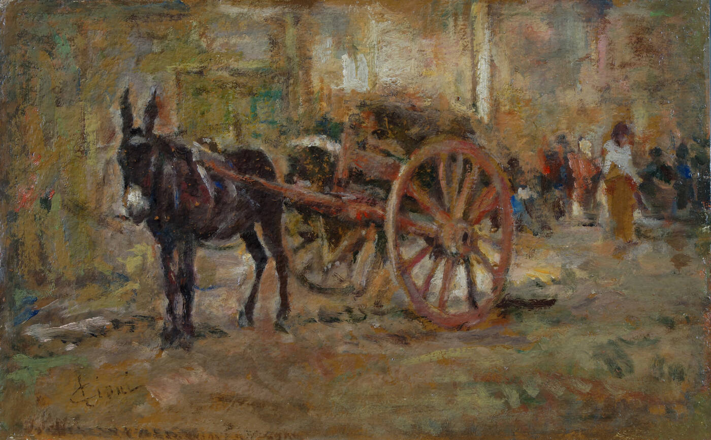 CESARE CIANI - 'Carretto con asinello'