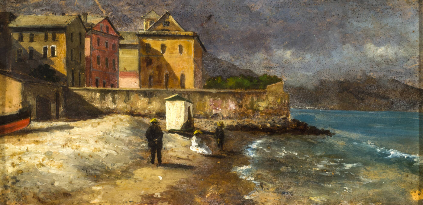 PITTORE ANONIMO DEL XIX SECOLO - 'Spiaggia'