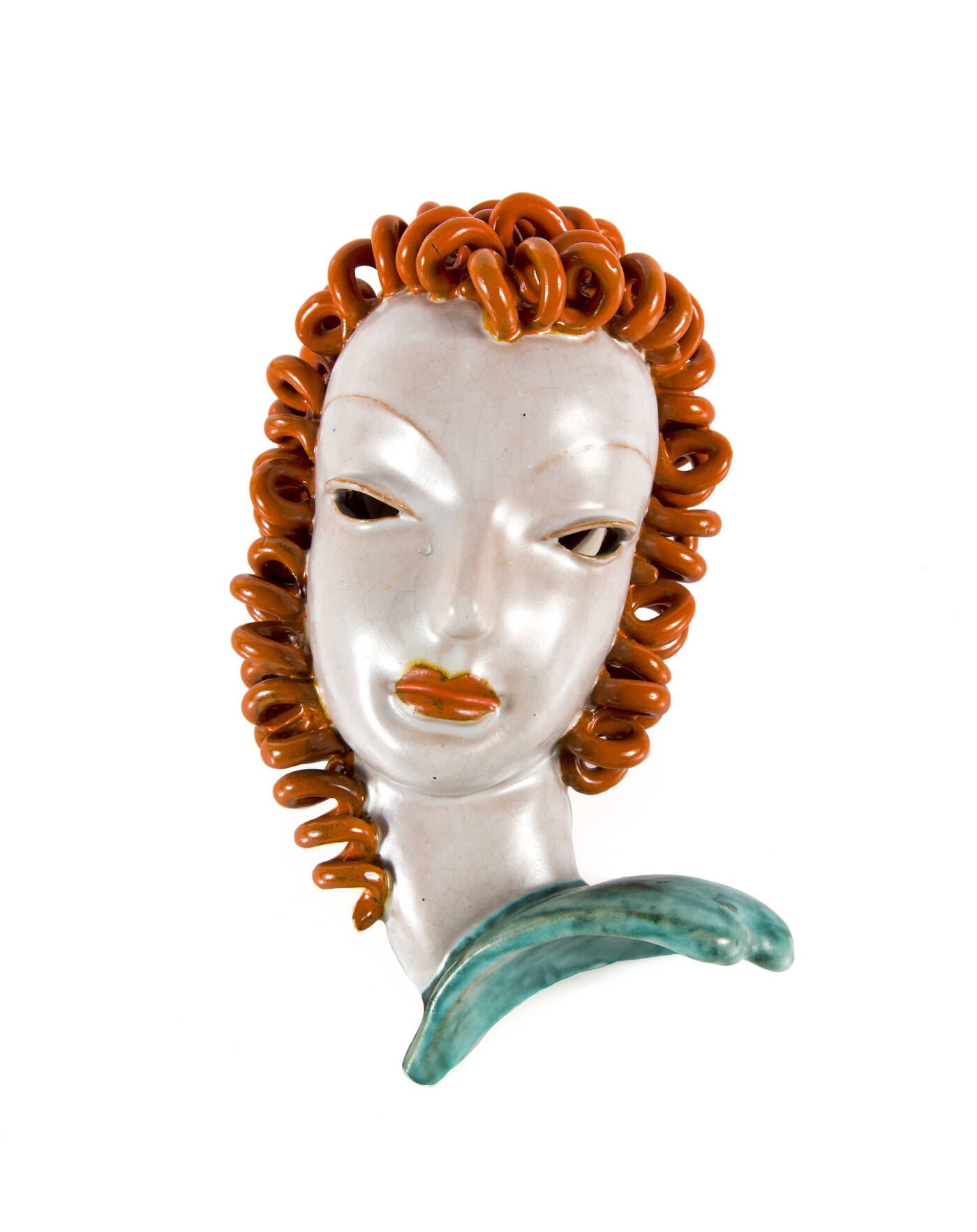 MANIFATTURA GOLDSCHEIDER, AUSTRIA - 'Volto dai capelli rossi' anni '930