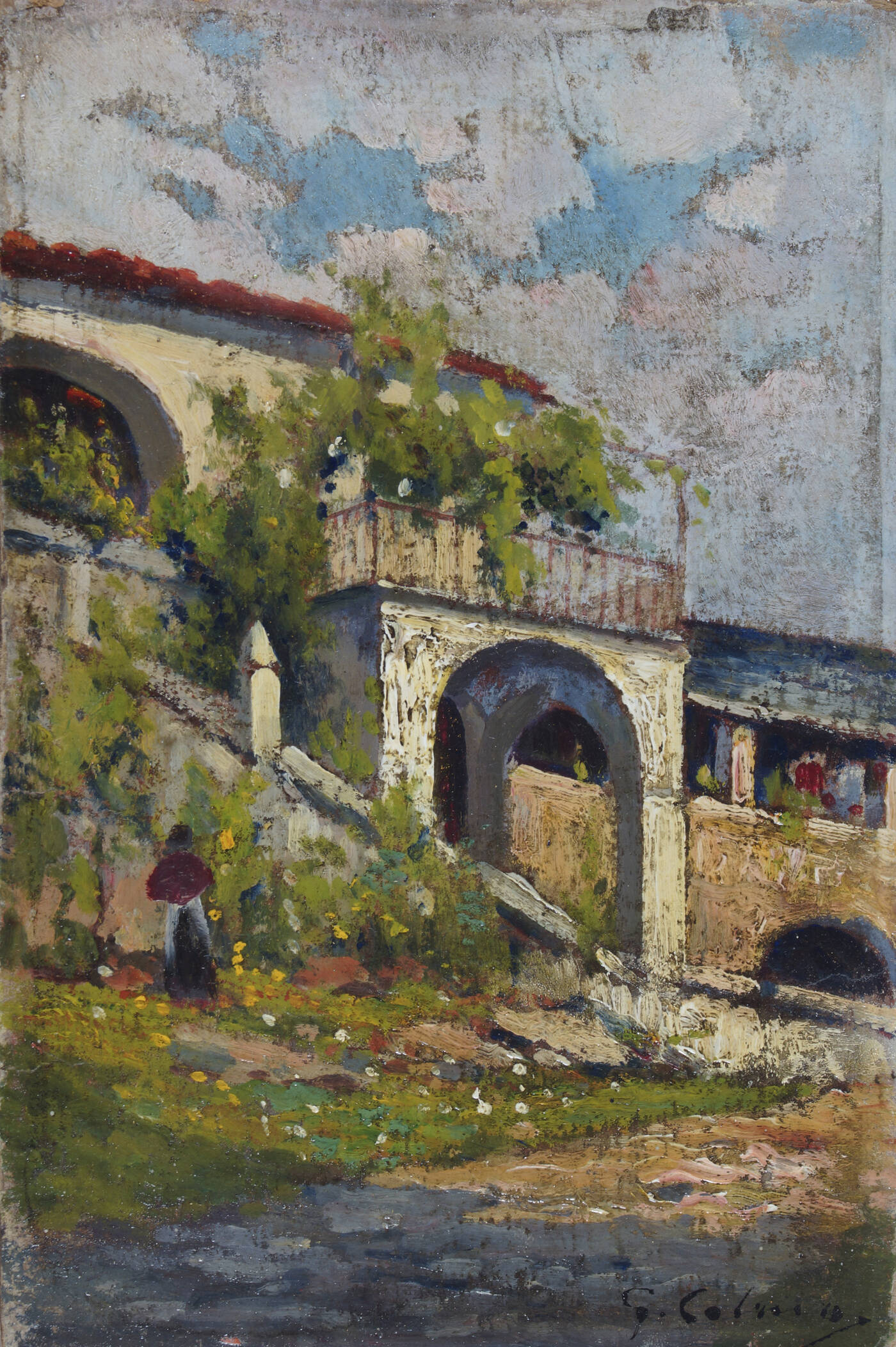 GIOVANNI COLMO - 'Paesaggio con case'