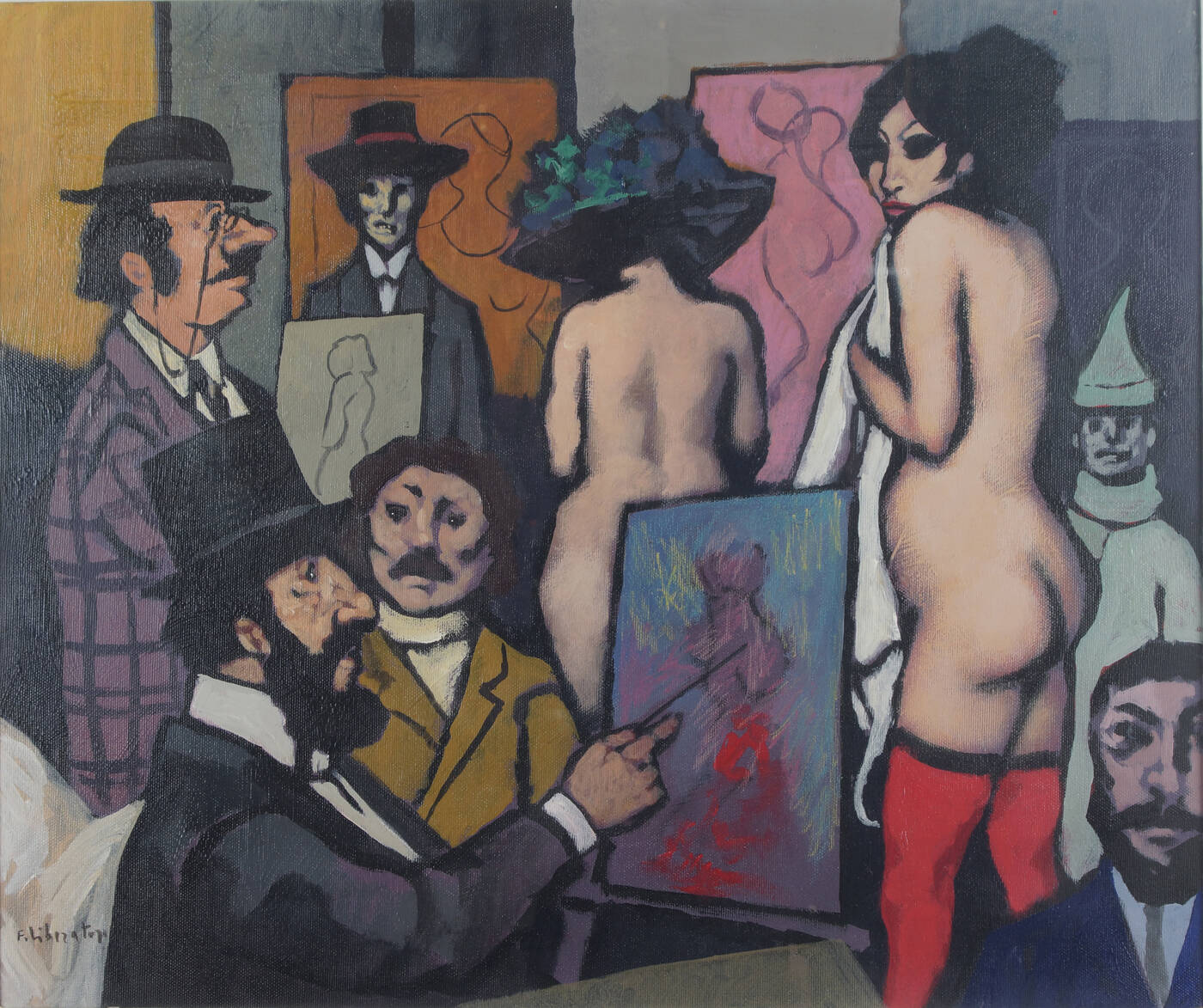 FAUSTO LIBERATORE - 'L'atelier del pittore con modelle'
