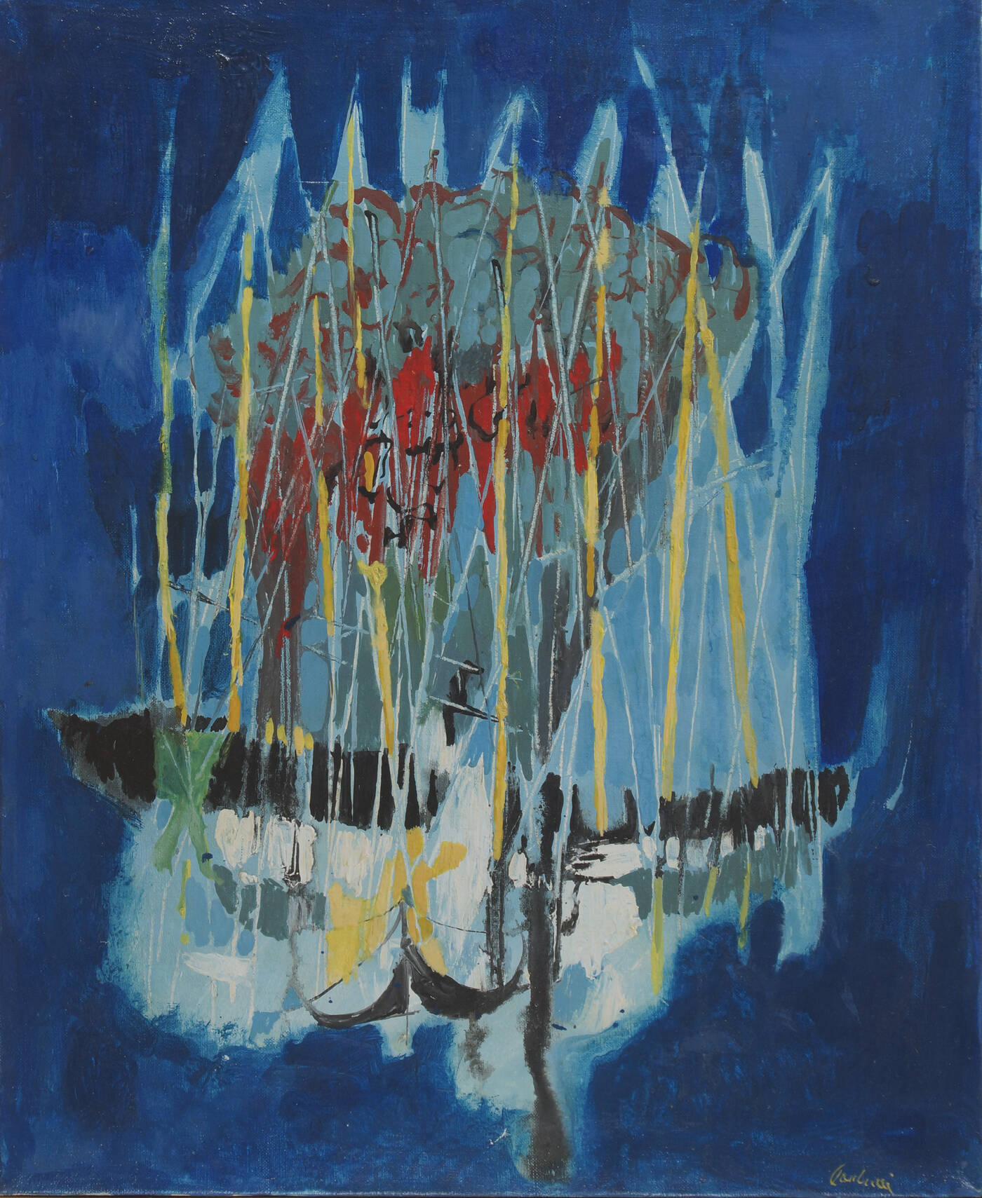 ENRICO PAULUCCI - 'Barche a Rapallo' 1962