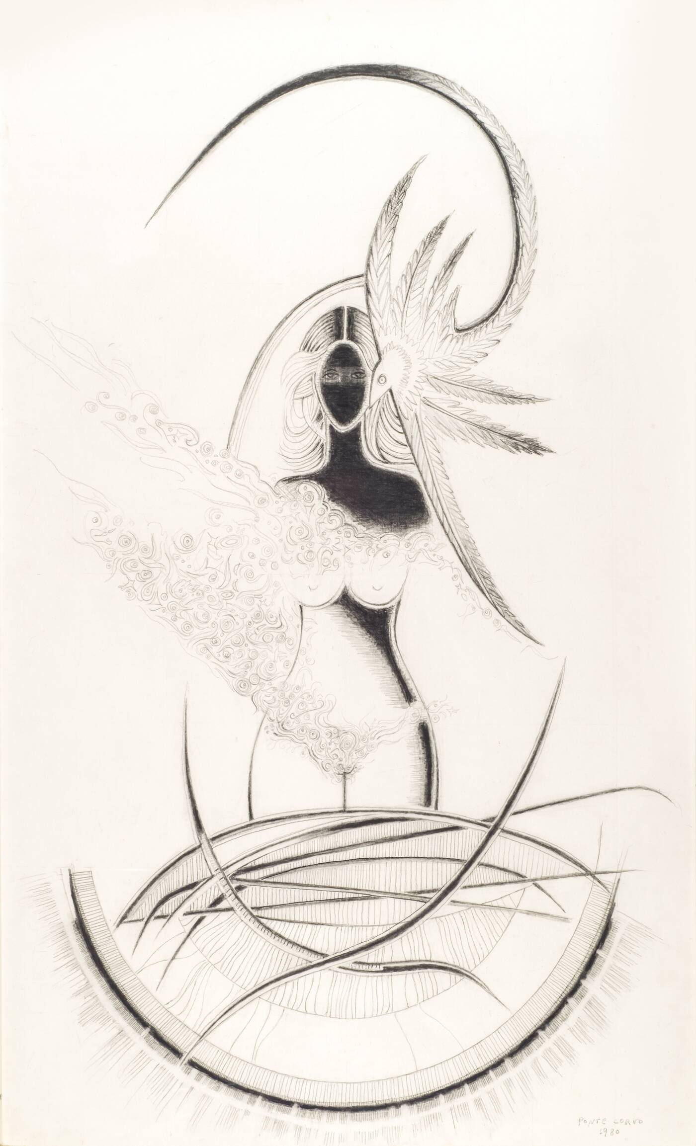 PONTE CORVO (Raffaele Pontecorvo) - 'Figura fantastica' 1980