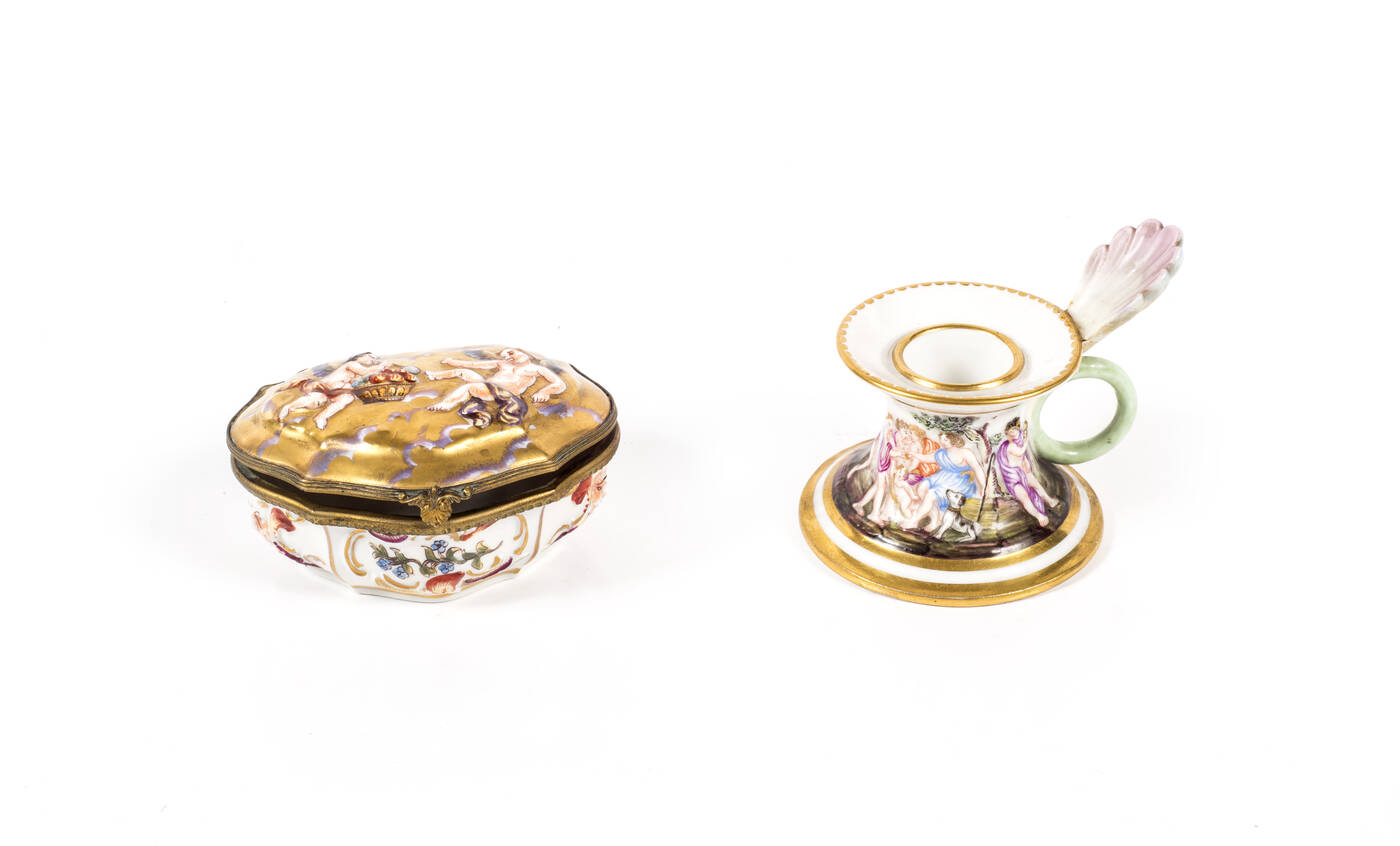 LOTTO DI DUE CERAMICHE CAPODIMONTE