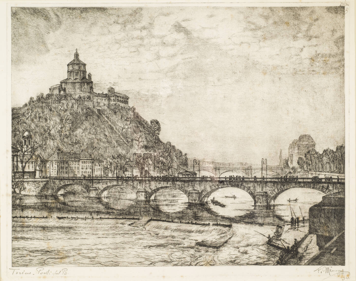 FRANCESCO MENNYEY - 'Torino - Ponti sul Po' 1944