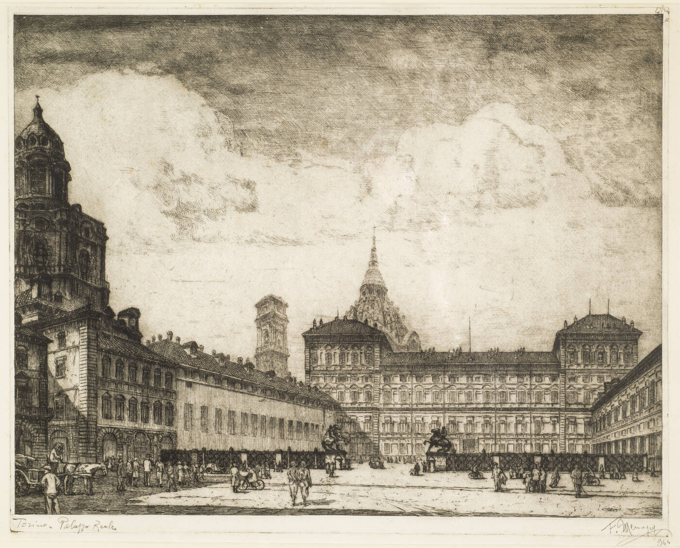 FRANCESCO MENNYEY - 'Torino - Palazzo Reale' 1944