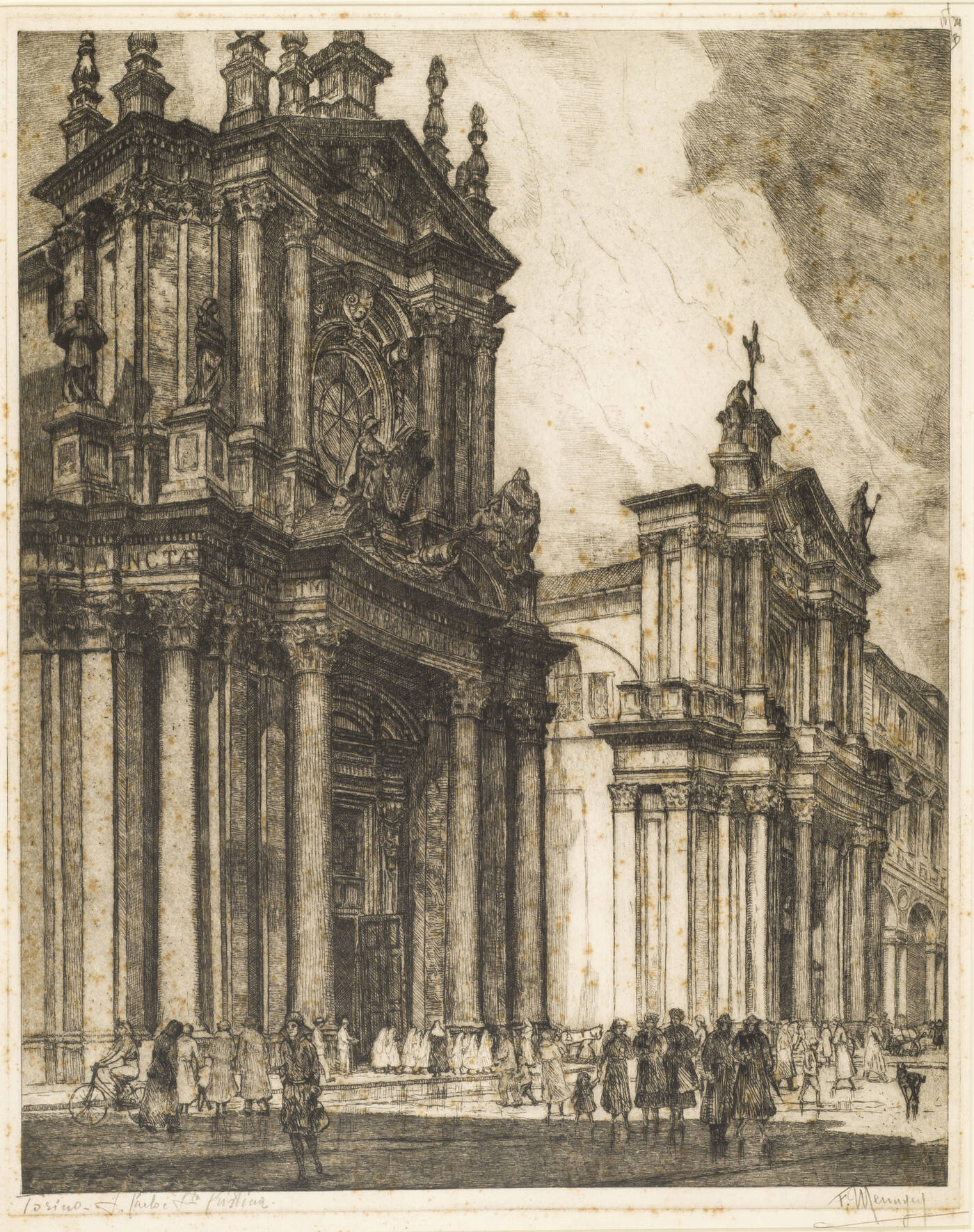 FRANCESCO MENNYEY - 'Torino - Chiese di San Carlo e Santa Cristina' 