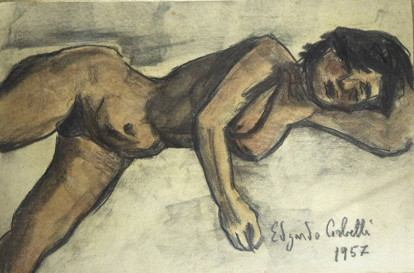 EDGARDO CORBELLI - 'Nuda sdraiata' 1975