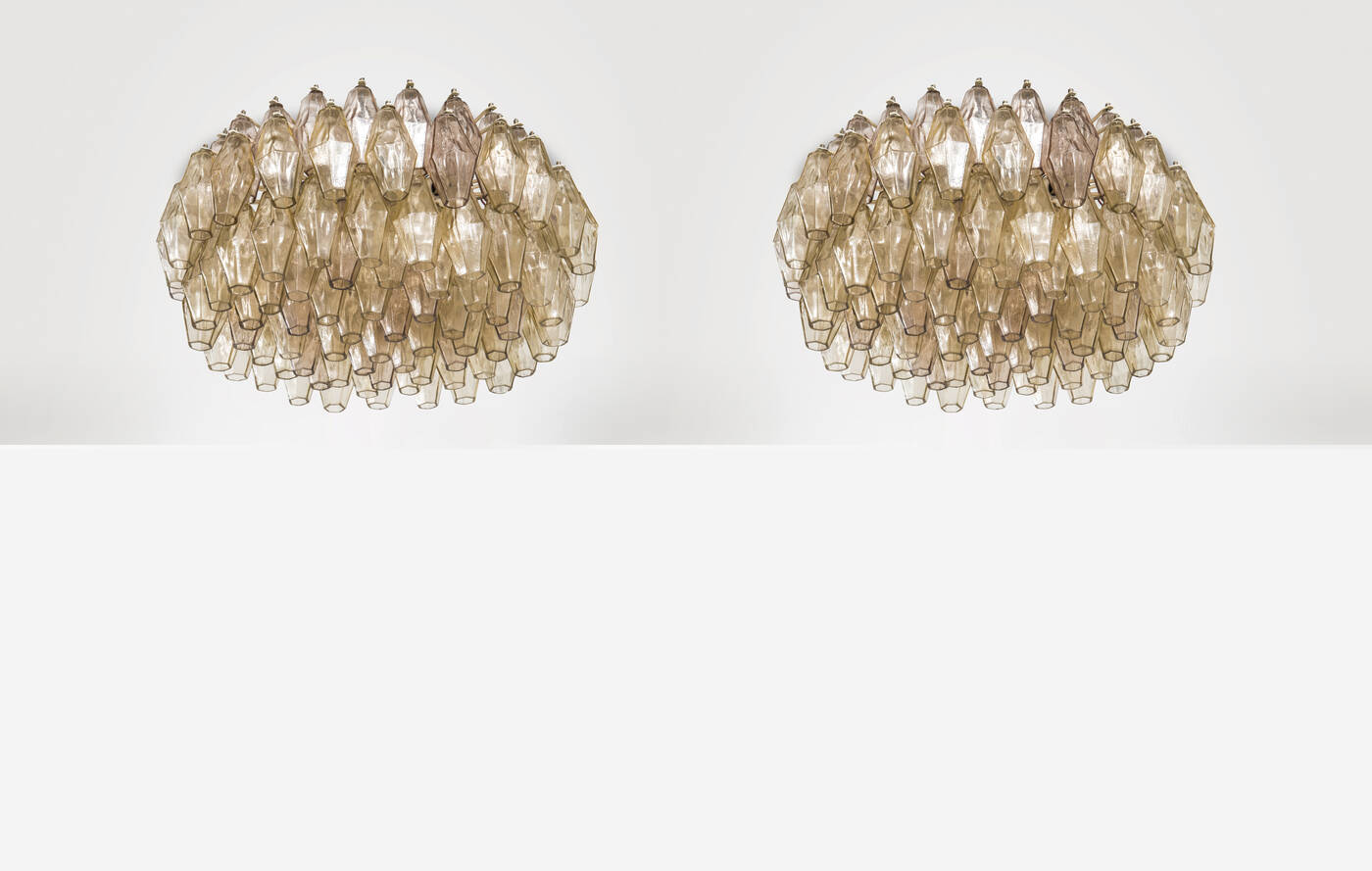 VENINI - Coppia di lampadari mod. Poliedri