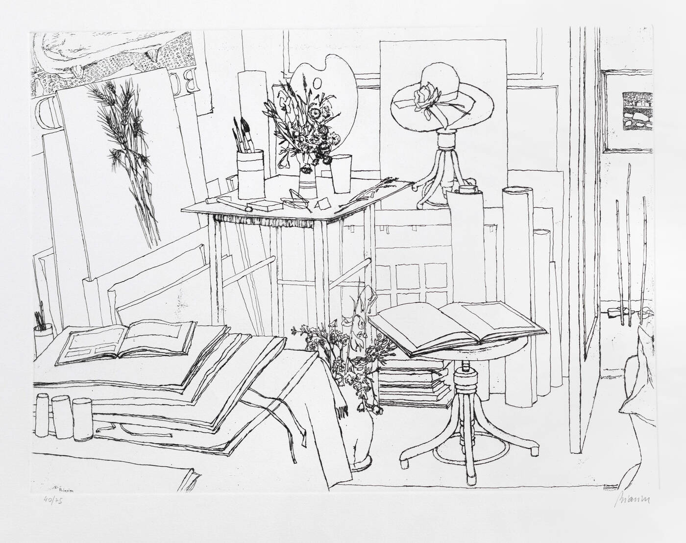 RENZO BIASION - 'Interno di studio' 1974