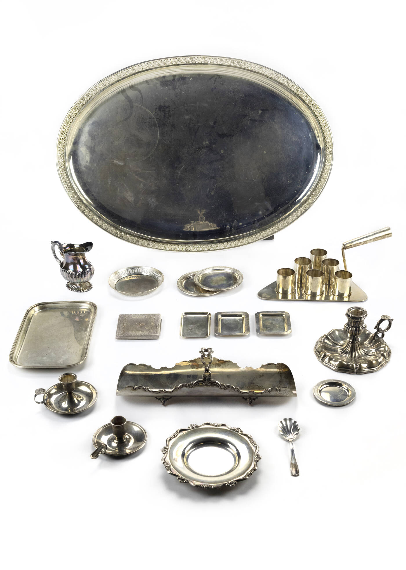 LOTTO DI DICIOTTO OGGETTI IN ARGENTO