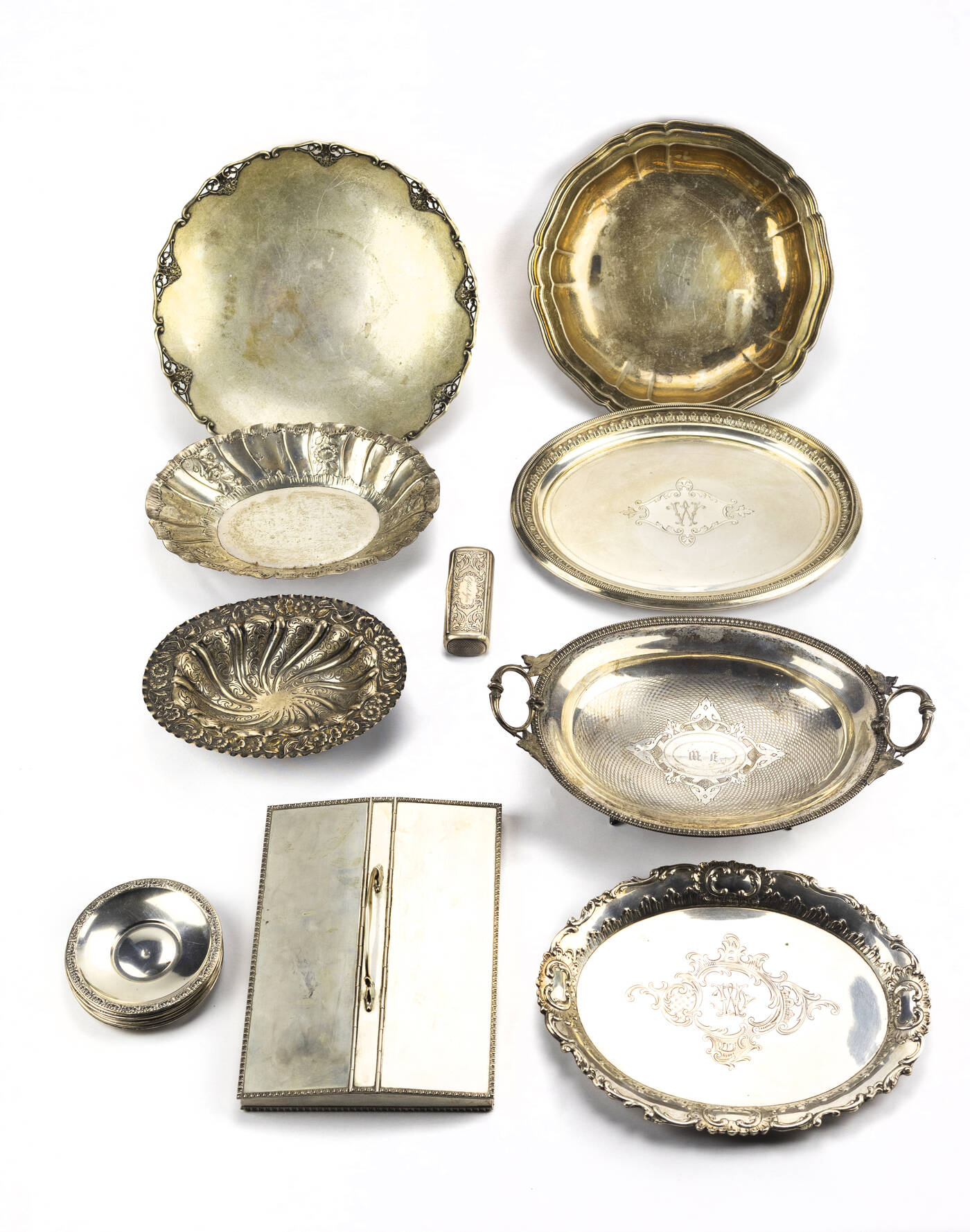 LOTTO DI DICIOTTO OGGETTI IN ARGENTO