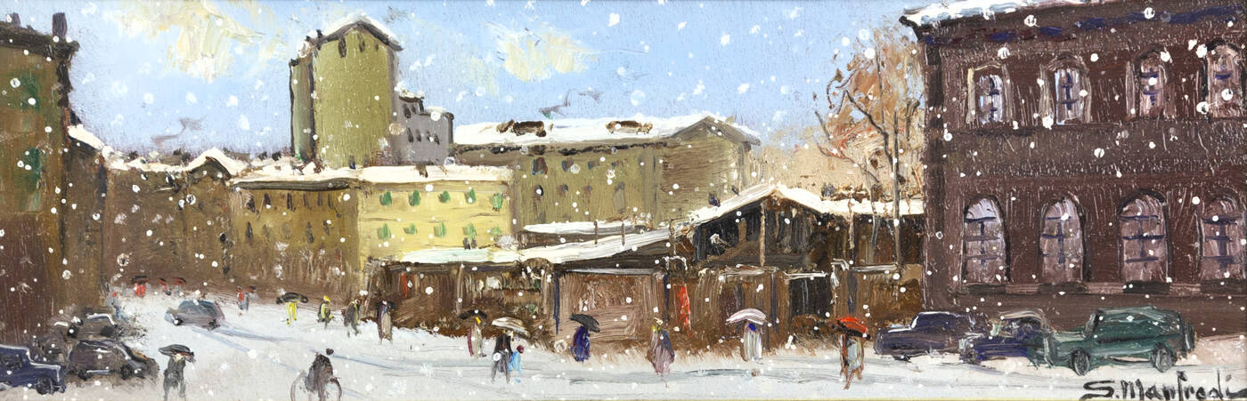 SERGIO MANFREDI - 'Inizia la nevicata - L'antica via Borgo Dora'