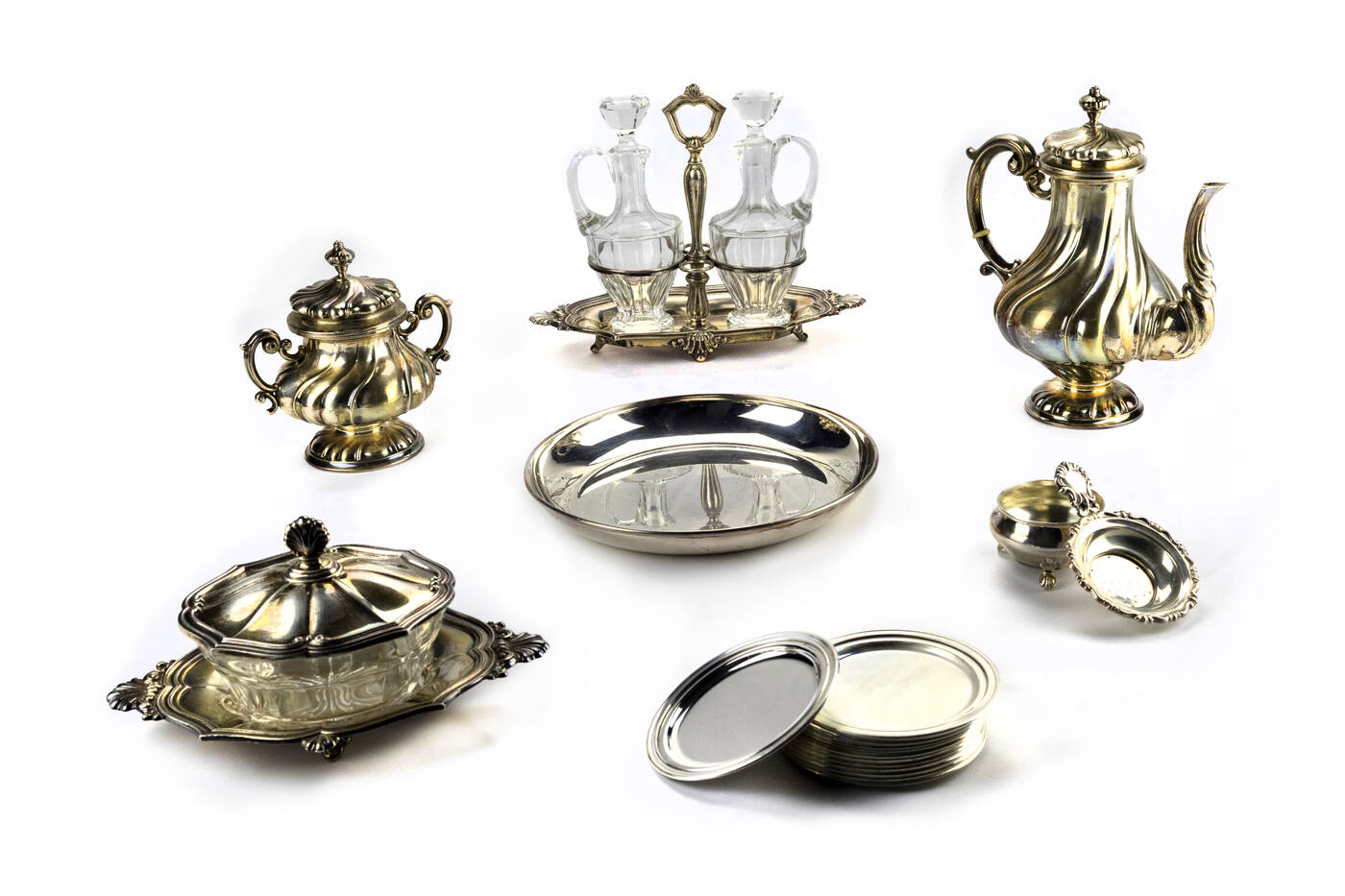 LOTTO DI DICIOTTO OGGETTI IN ARGENTO