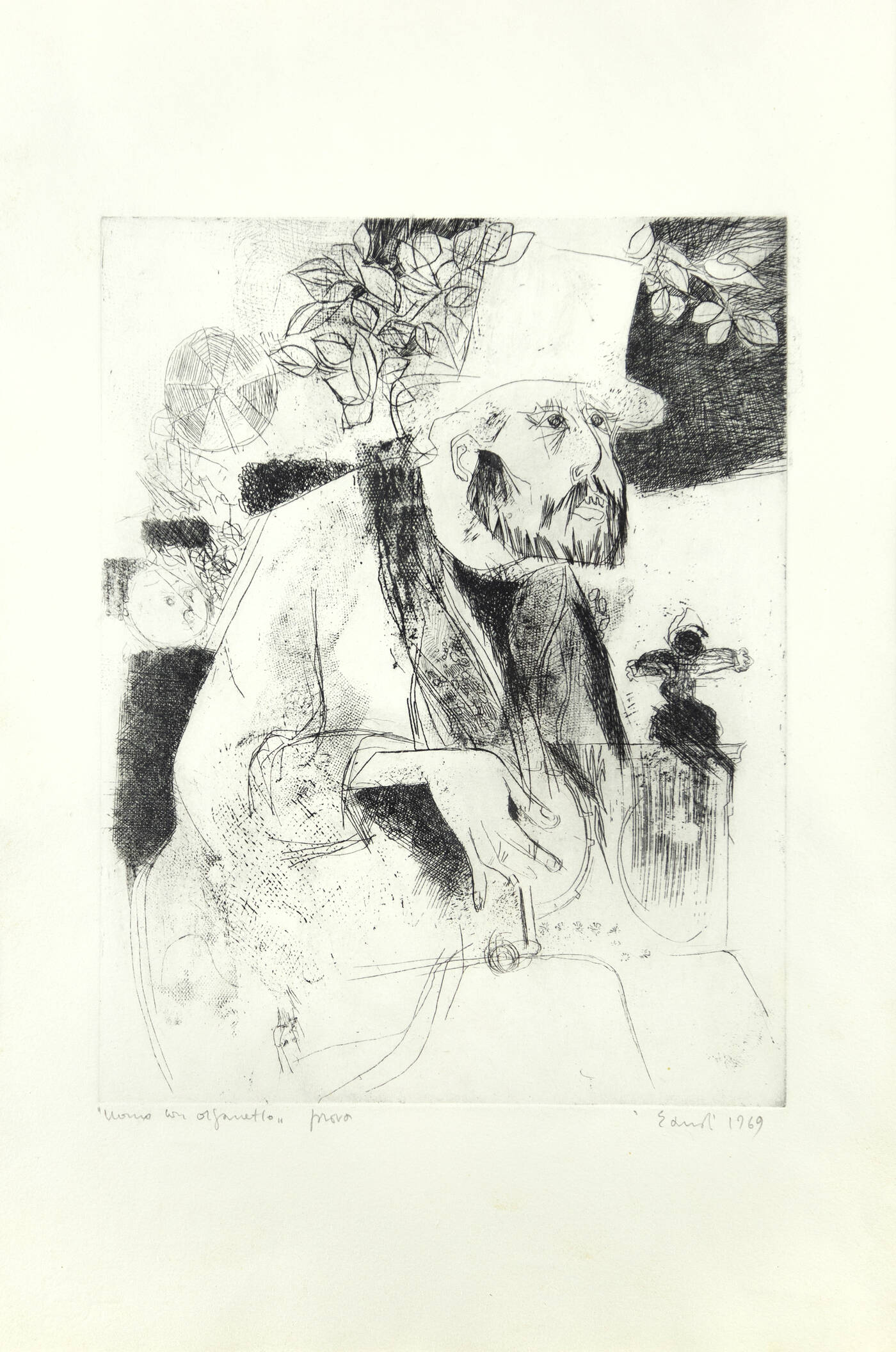 FERNANDO EANDI - 'Uomo con organetto' 1969