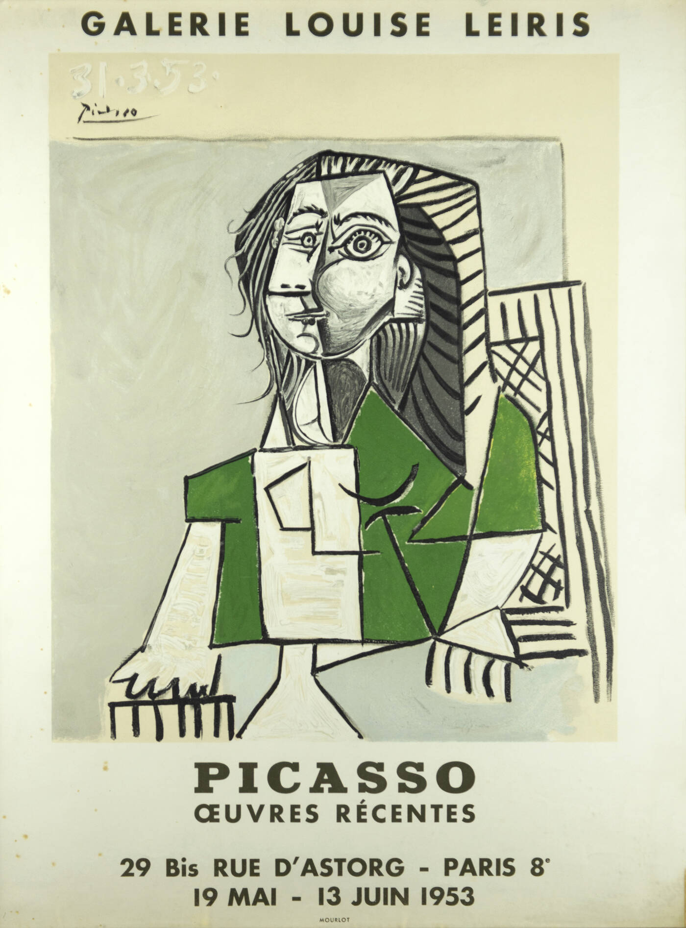 MANIFESTO - 'Picasso oeuvres récentes - Galerie Louise Leiris. 19 mai - 13 juin 1953'