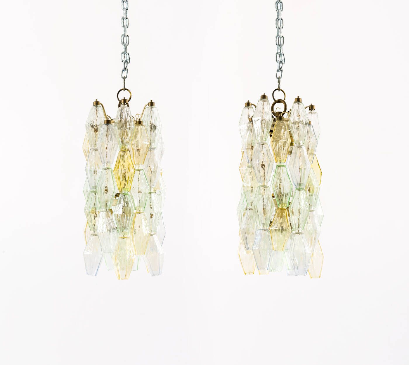 VENINI - Coppia di lampadari della serie Poliedri