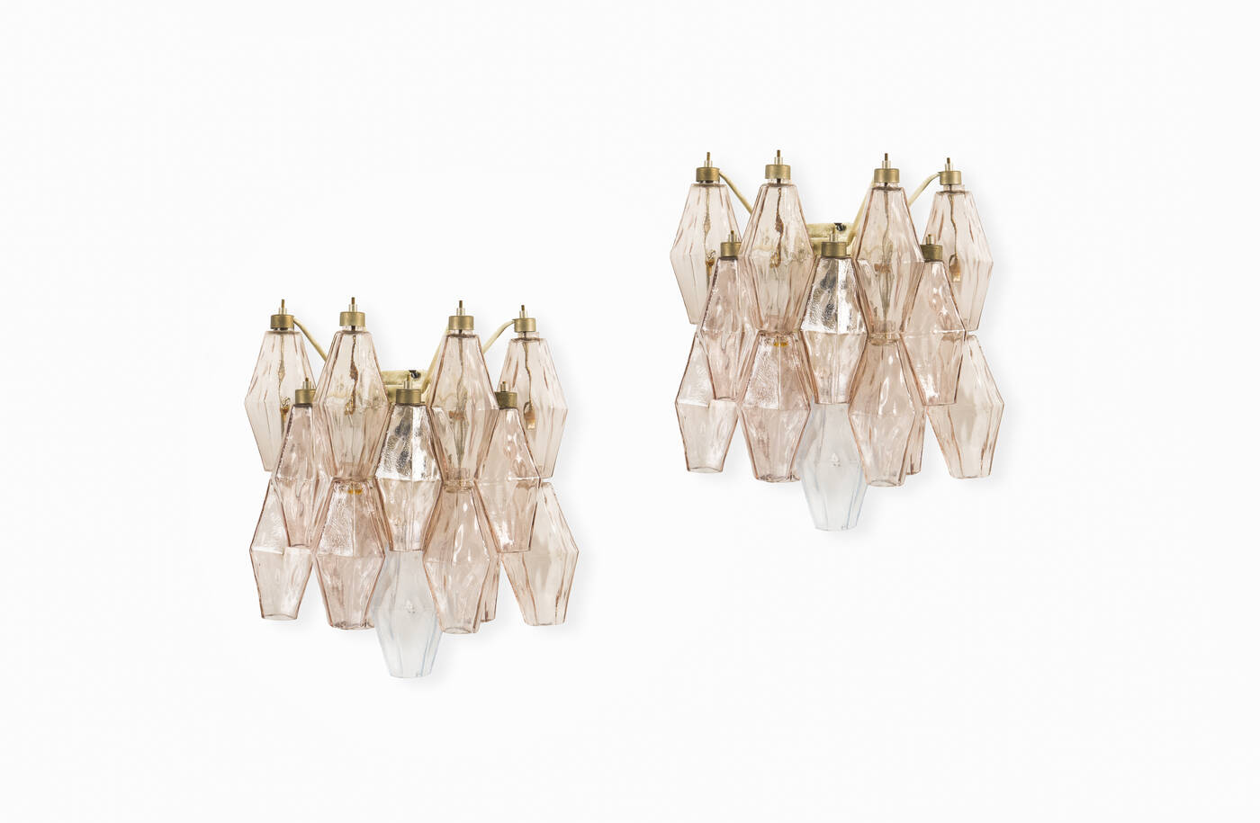 VENINI - Coppia di appliques della serie Poliedri