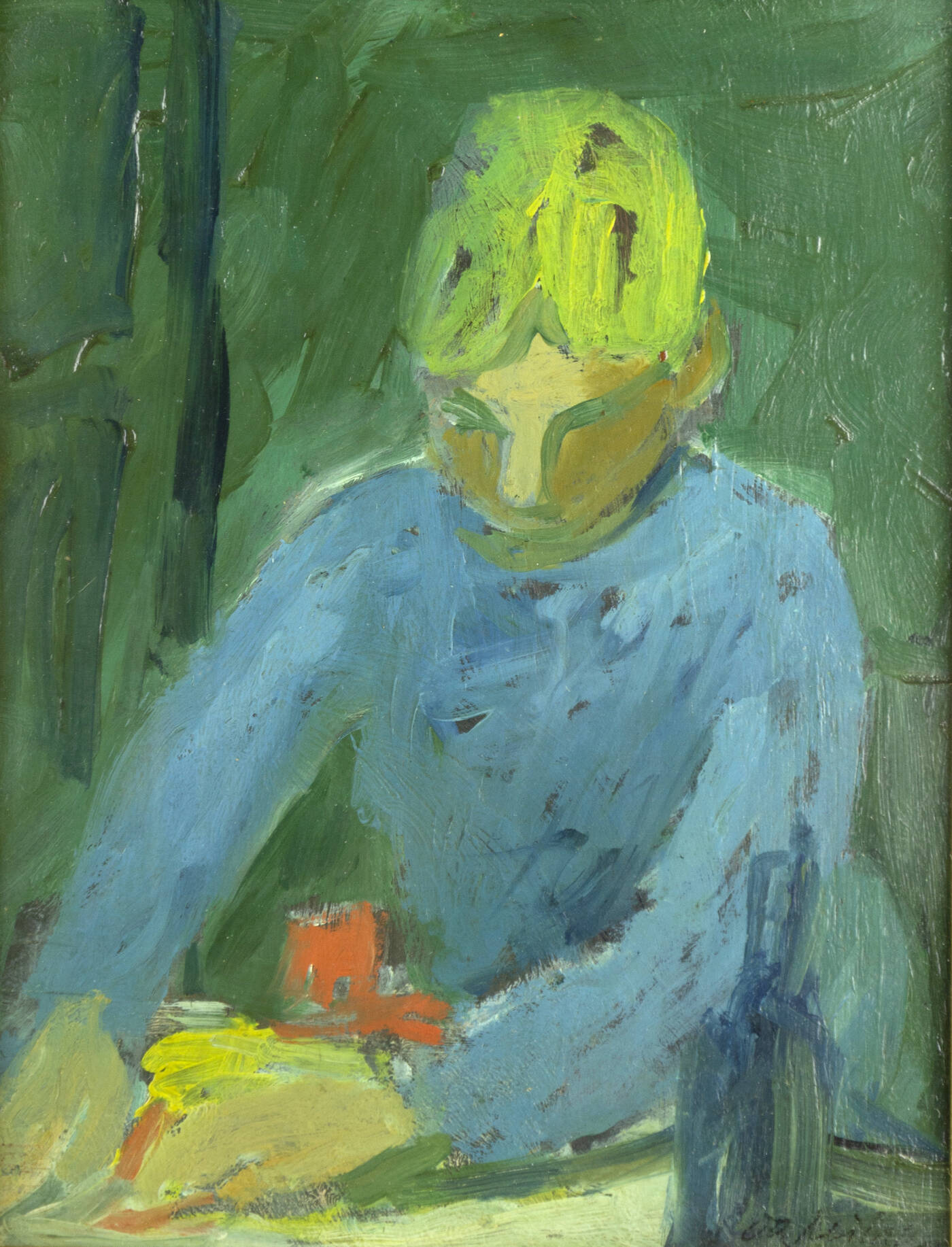 GIULIO DA MILANO - 'Ragazza con maglia azzurra' 1946