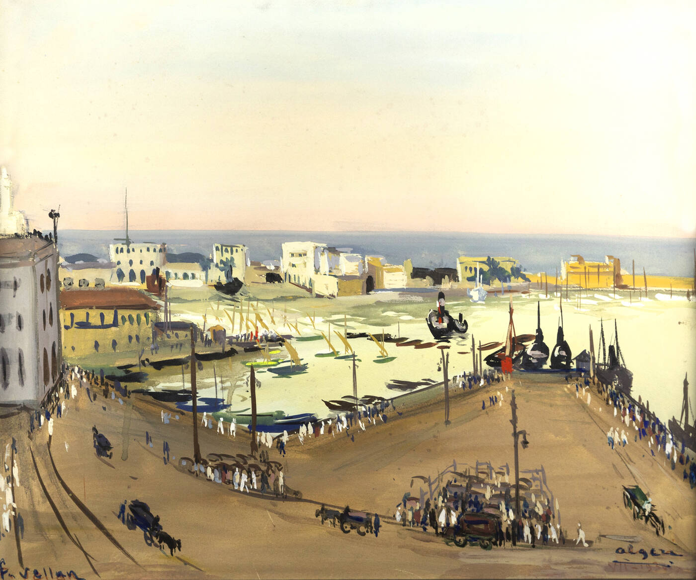 FELICE VELLAN - 'Il porto di Algeri' luglio 1930