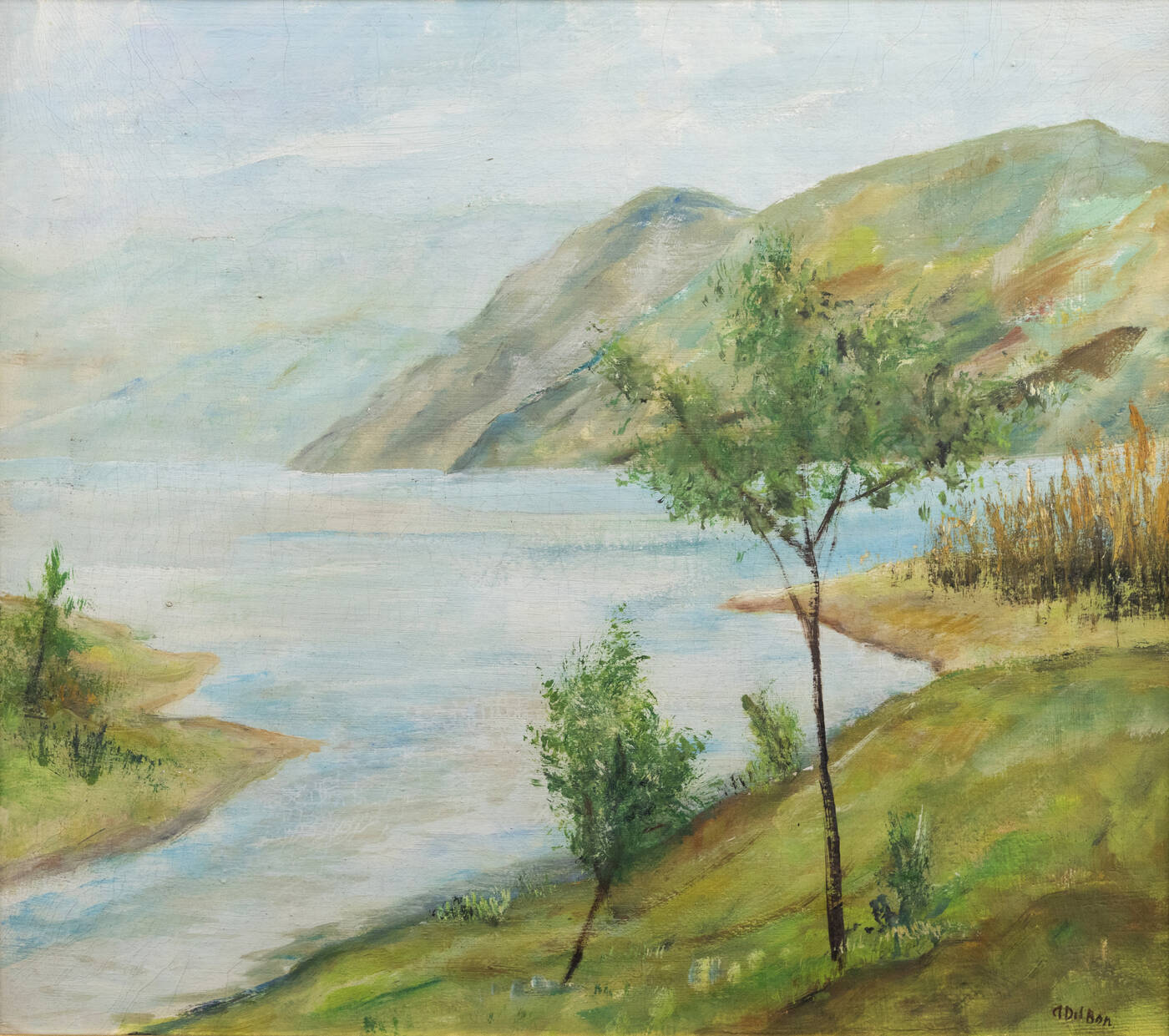 ANGELO DEL BON - 'Paesaggio lacustre' 1947