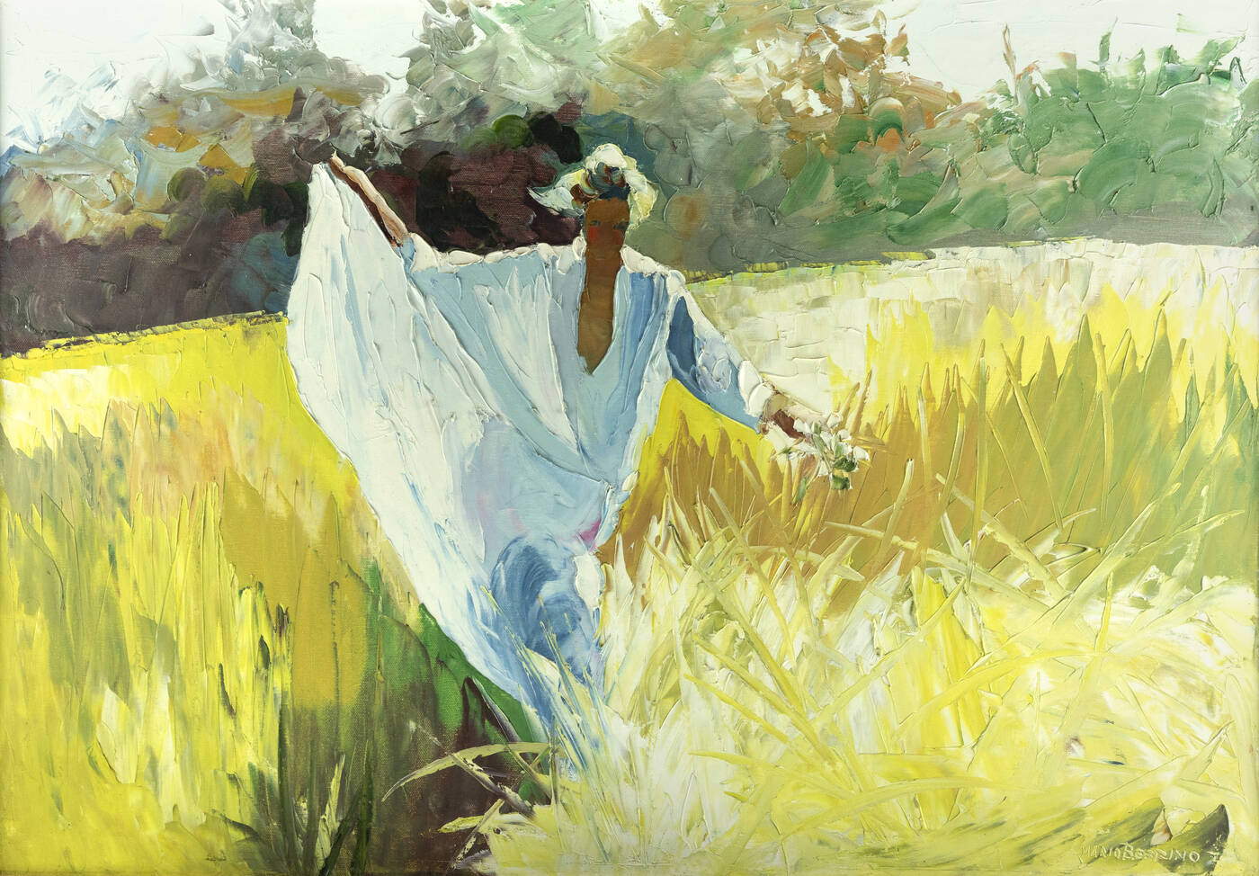 MARIO BERRINO - 'Donna in corsa nel campo'