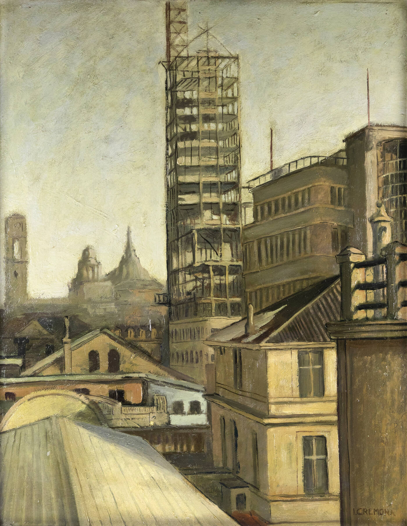 ITALO CREMONA - 'Costruzione della Torre Littoria di Torino ' 1933-1934 circa