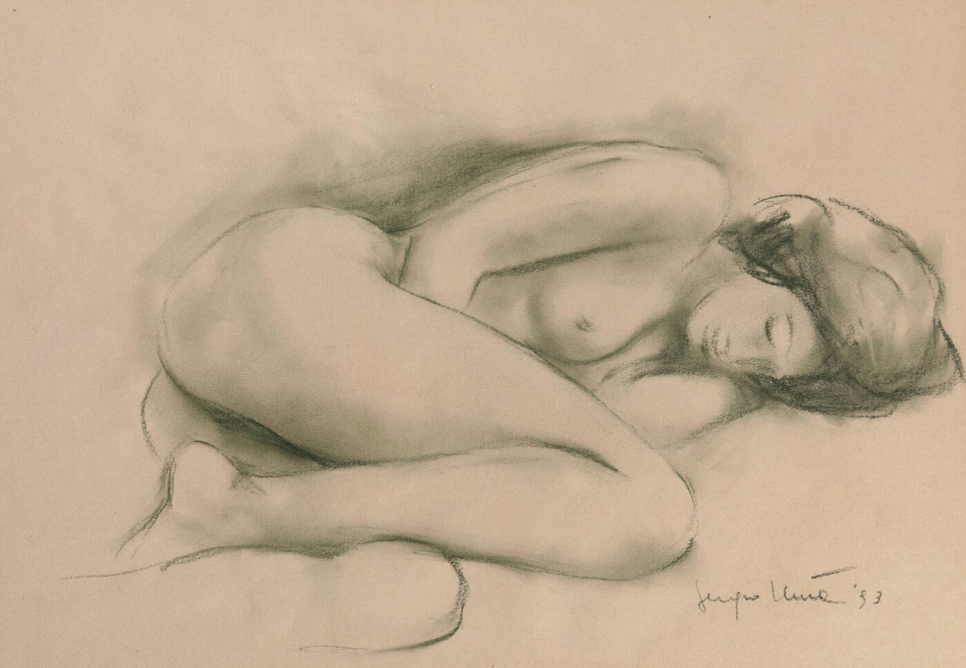 SERGIO UNIA - 'Fanciulla nuda accovacciata' 1993