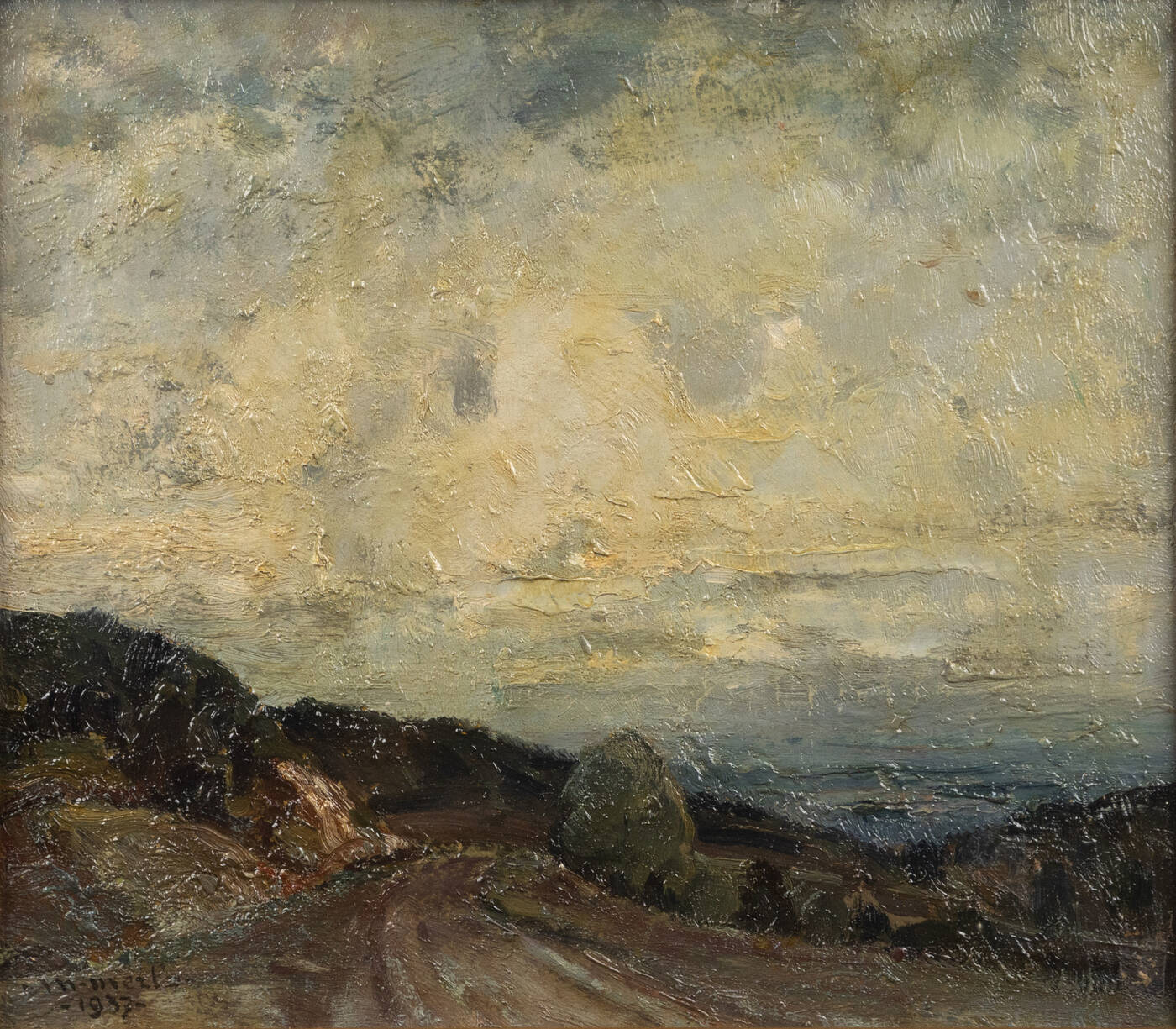 METELLO MERLO - 'Nubi d'autunno (Torino. Nuova strada Superga Pino)' 1937