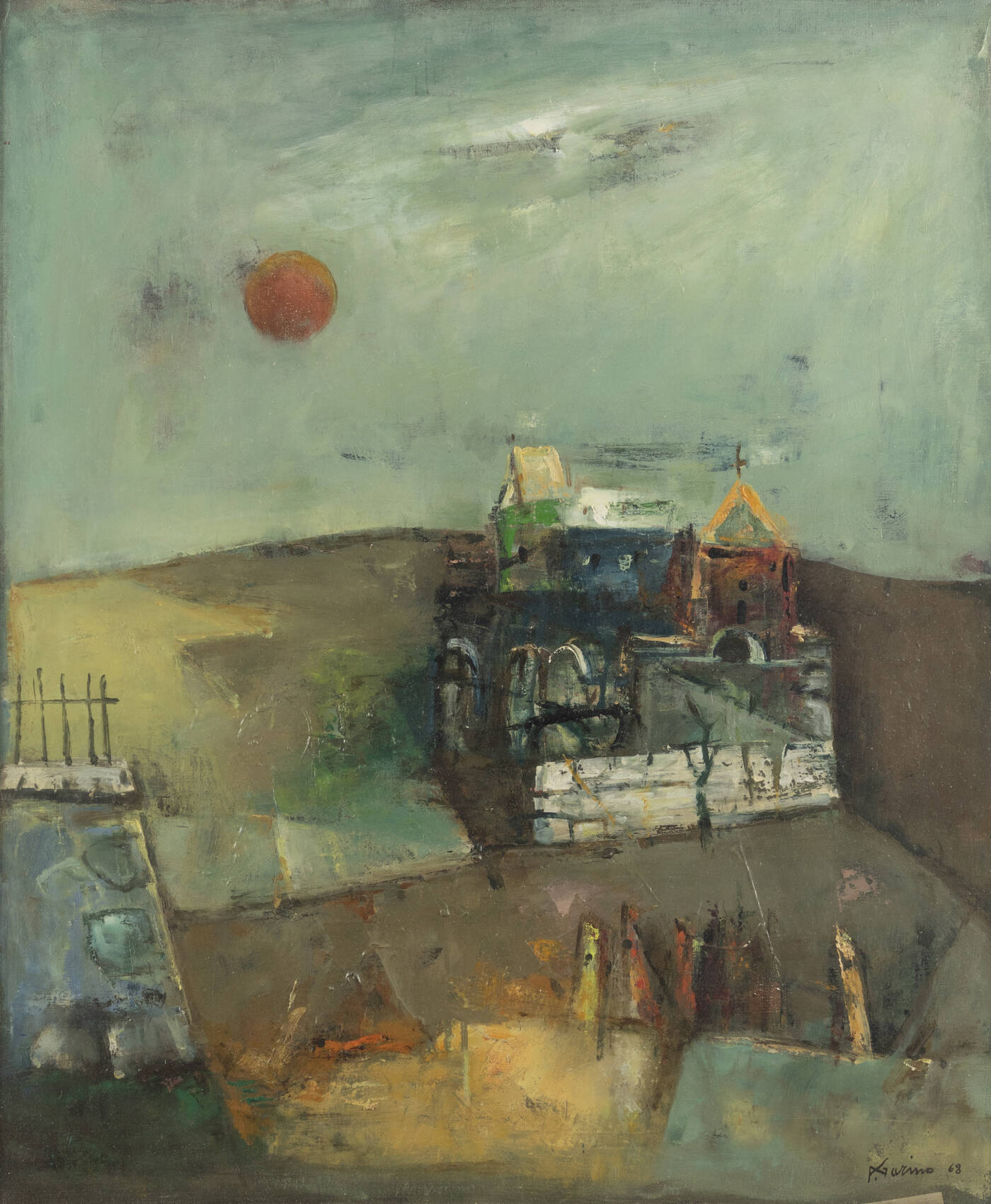 PIERO GARINO - 'Paesaggio umbro' 1968