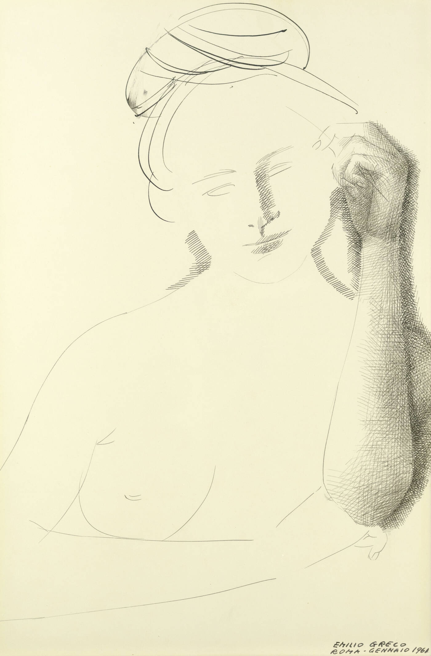 EMILIO GRECO - 'Ritratto femminile' Roma 1961