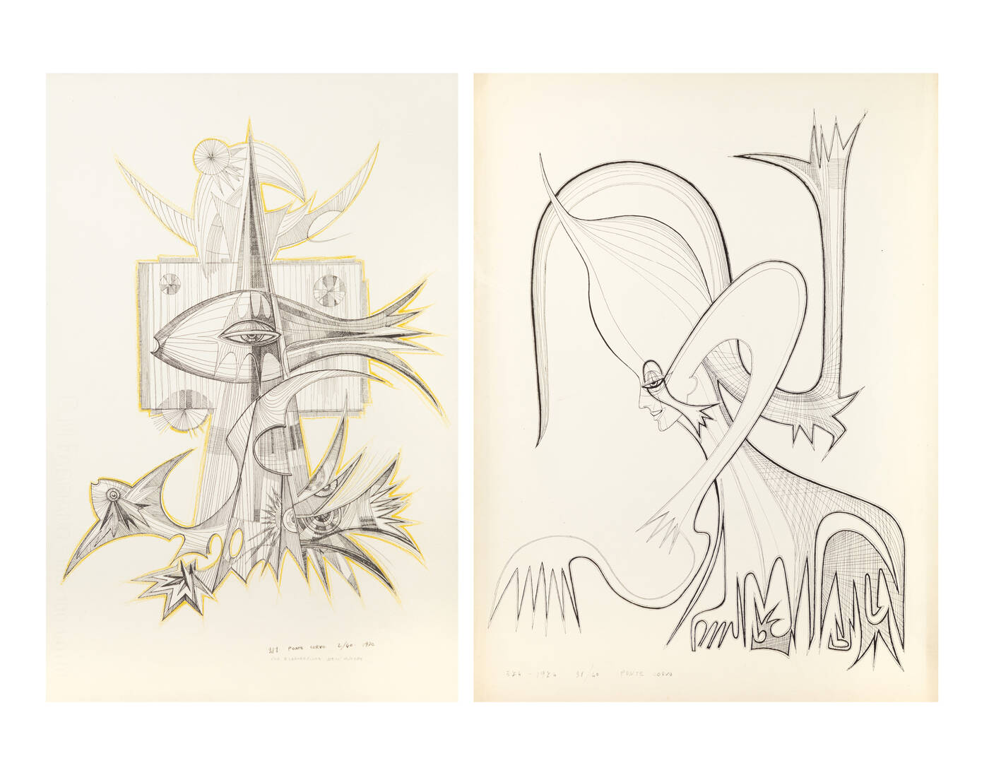 PONTE CORVO (Raffaele Pontecorvo) - 'Senza titolo' 1970<br>'Senza titolo' 1974