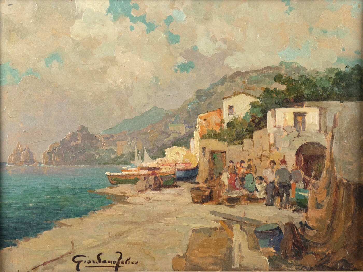 FELICE GIORDANO - 'Paesaggio con vista mare'