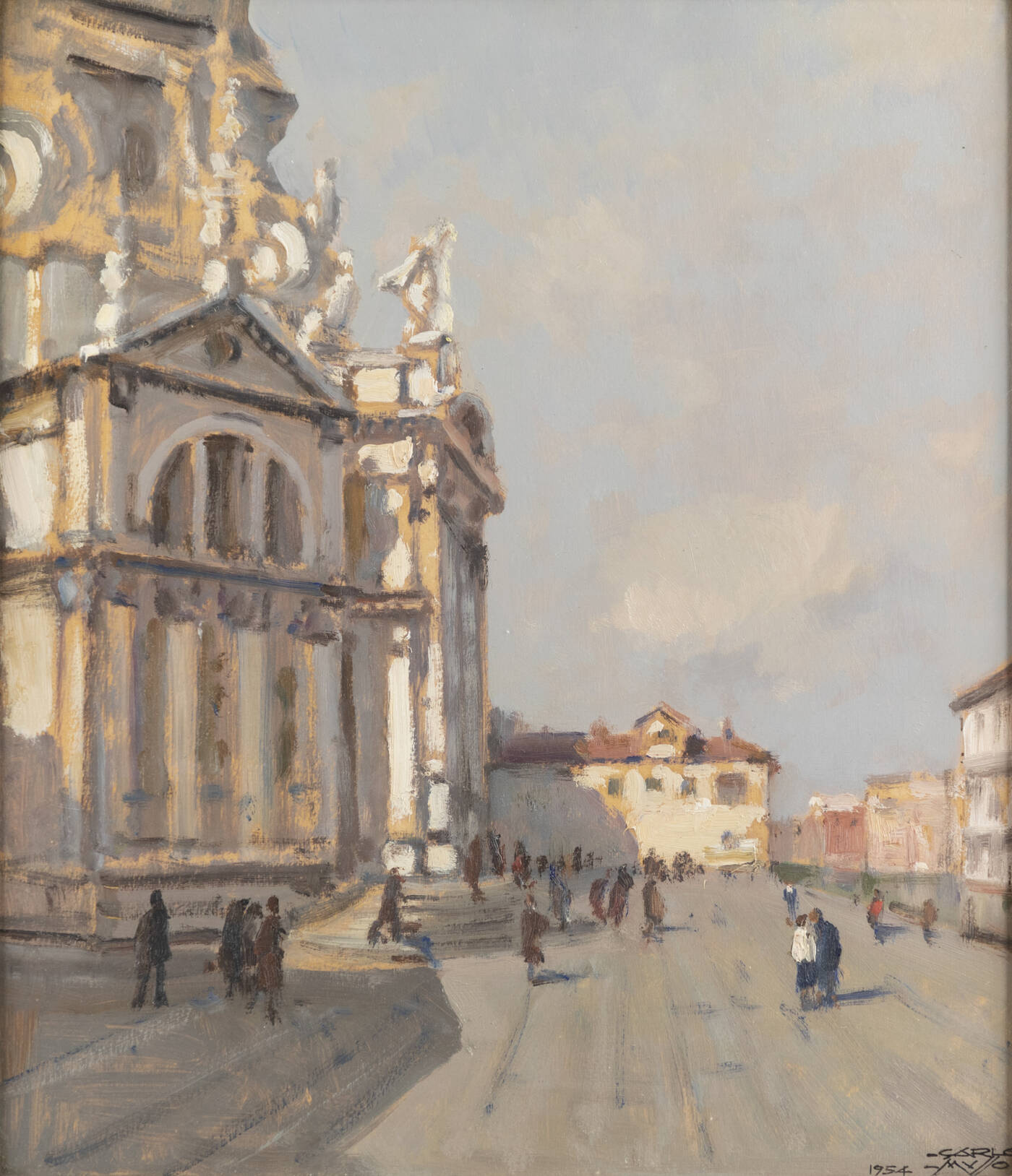 CARLO MUSSO - 'Venezia-Veduta della chiesa della Salute' 1954