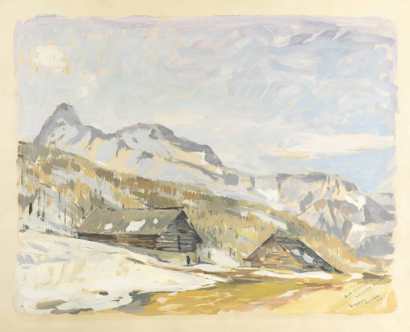 TEONESTO DEABATE - 'Paesaggio montano' 1949