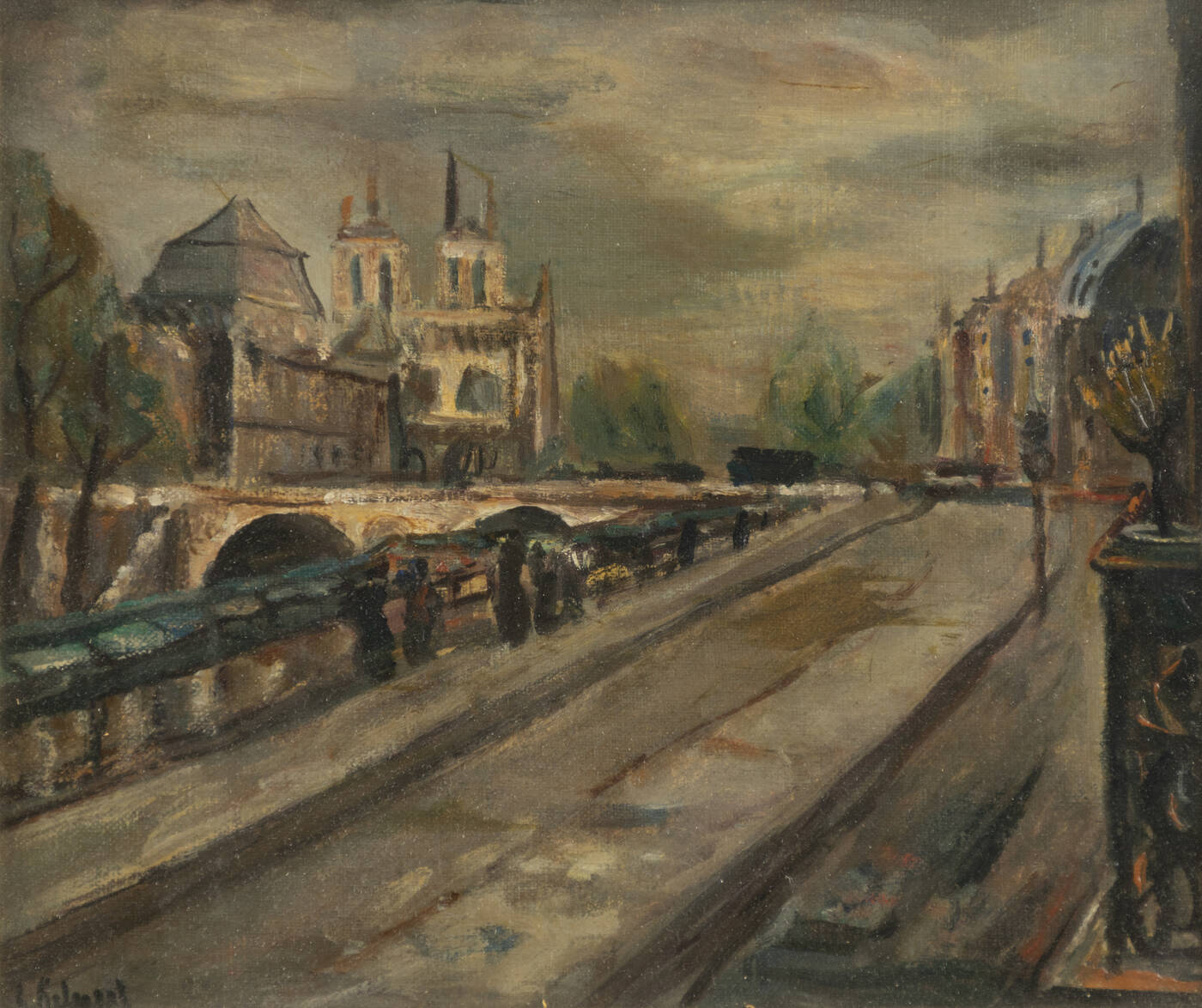 ESO PELUZZI - 'Parigi- Pont  Saint-Michelle e Montmartre' 1936