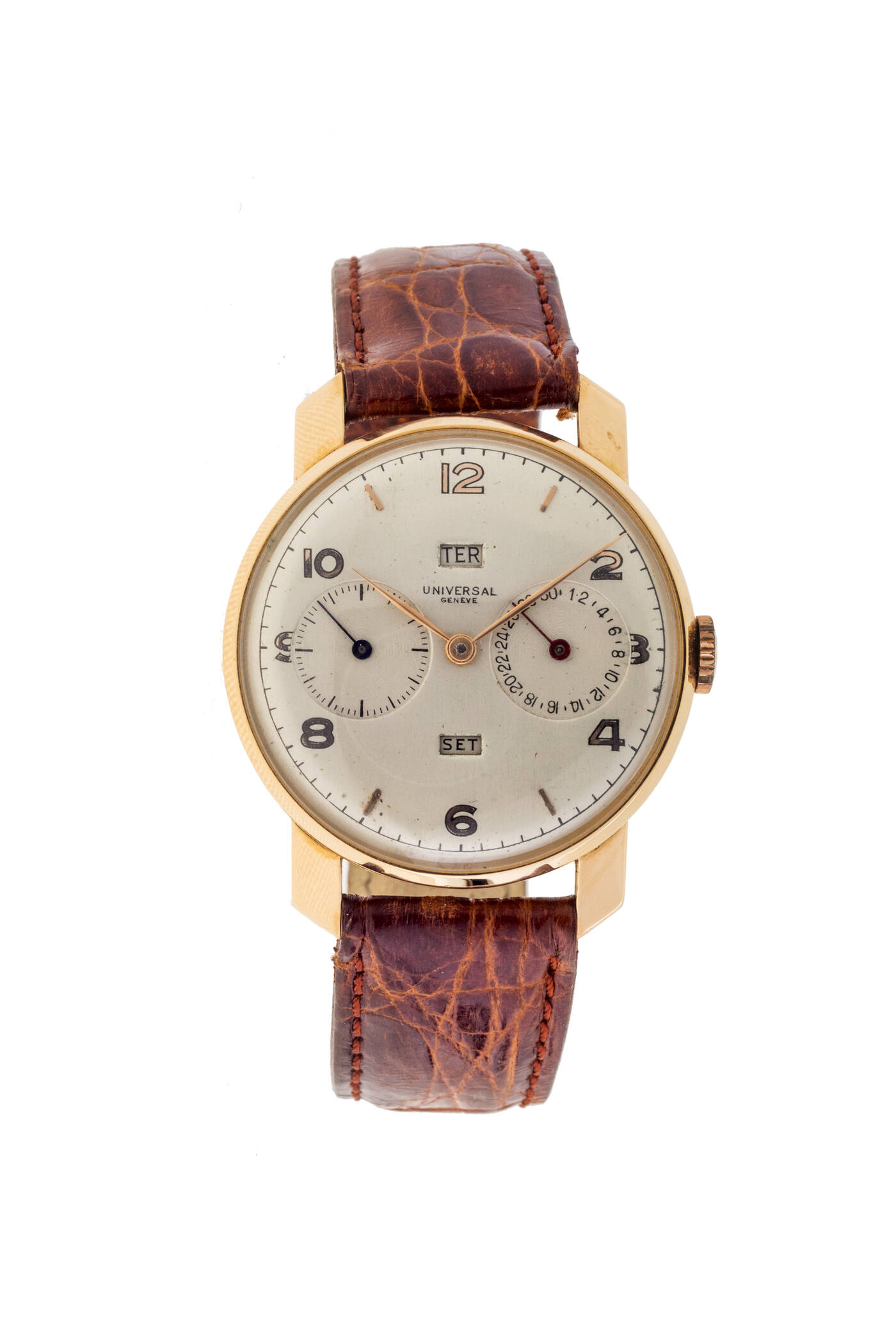 UNIVERSAL GENEVE - Mod. 'Calendario', ref.11302, anni '50