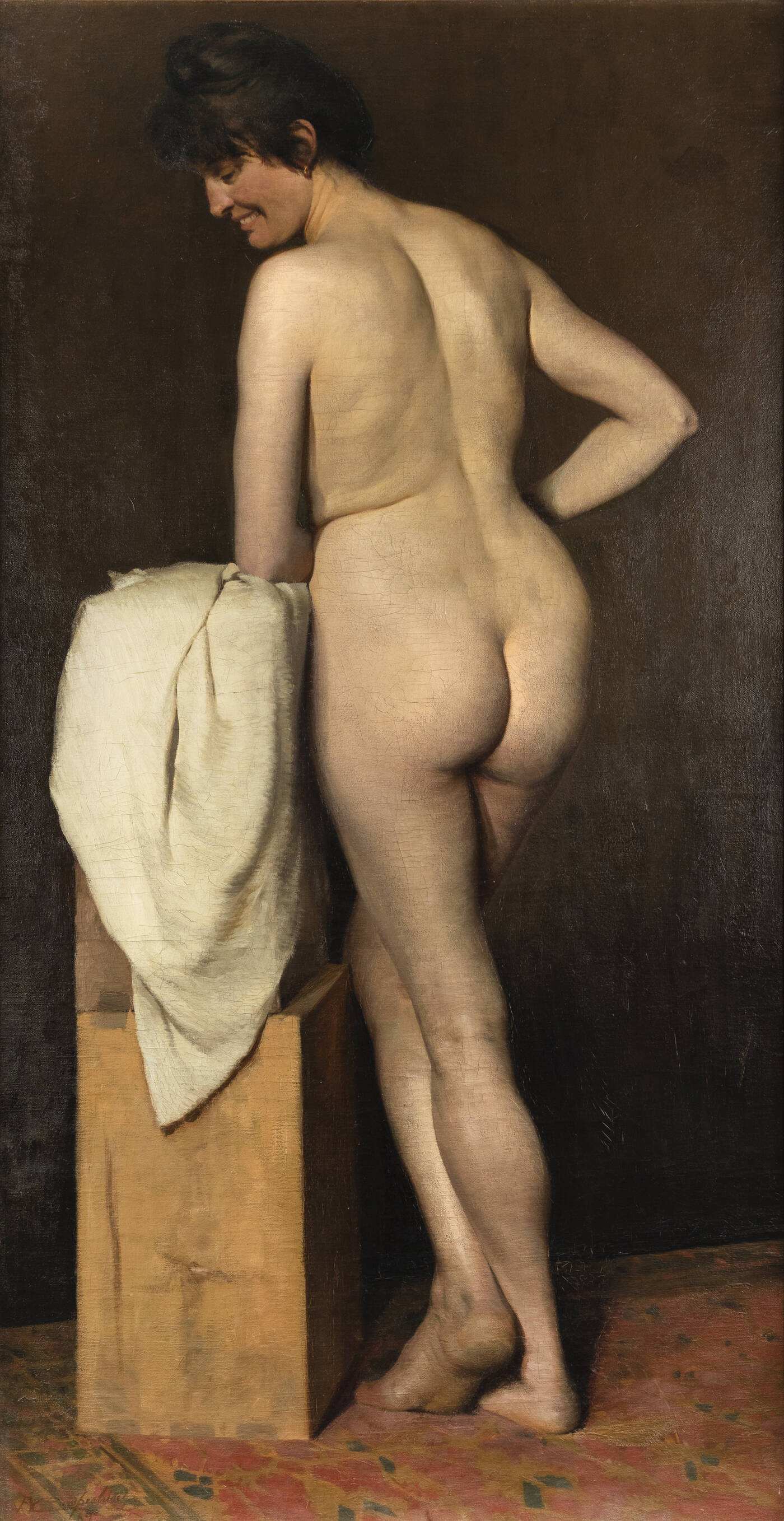 ALCIDE DAVIDE CAMPESTRINI - 'Nudo in posa' 1889
